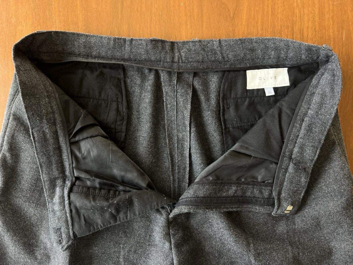 Olive Wide-Cut Twill Volk Trousers Gray Size US 36 / EU 52 - 4 Thumbnail