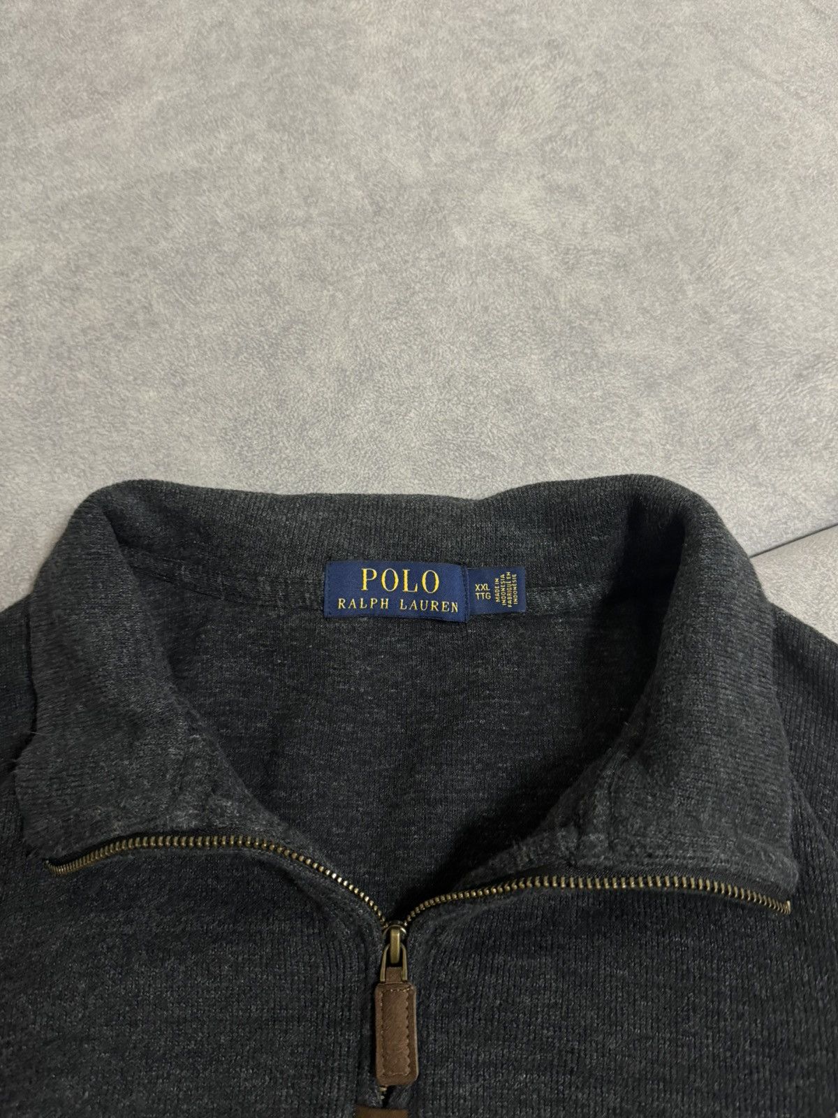 Polo Ralph Lauren × Vintage Vintage Polo Ralph Lauren 1/3 zip classic gray sweatshirt Size US XXL / EU 58 / 5 - 8 Thumbnail