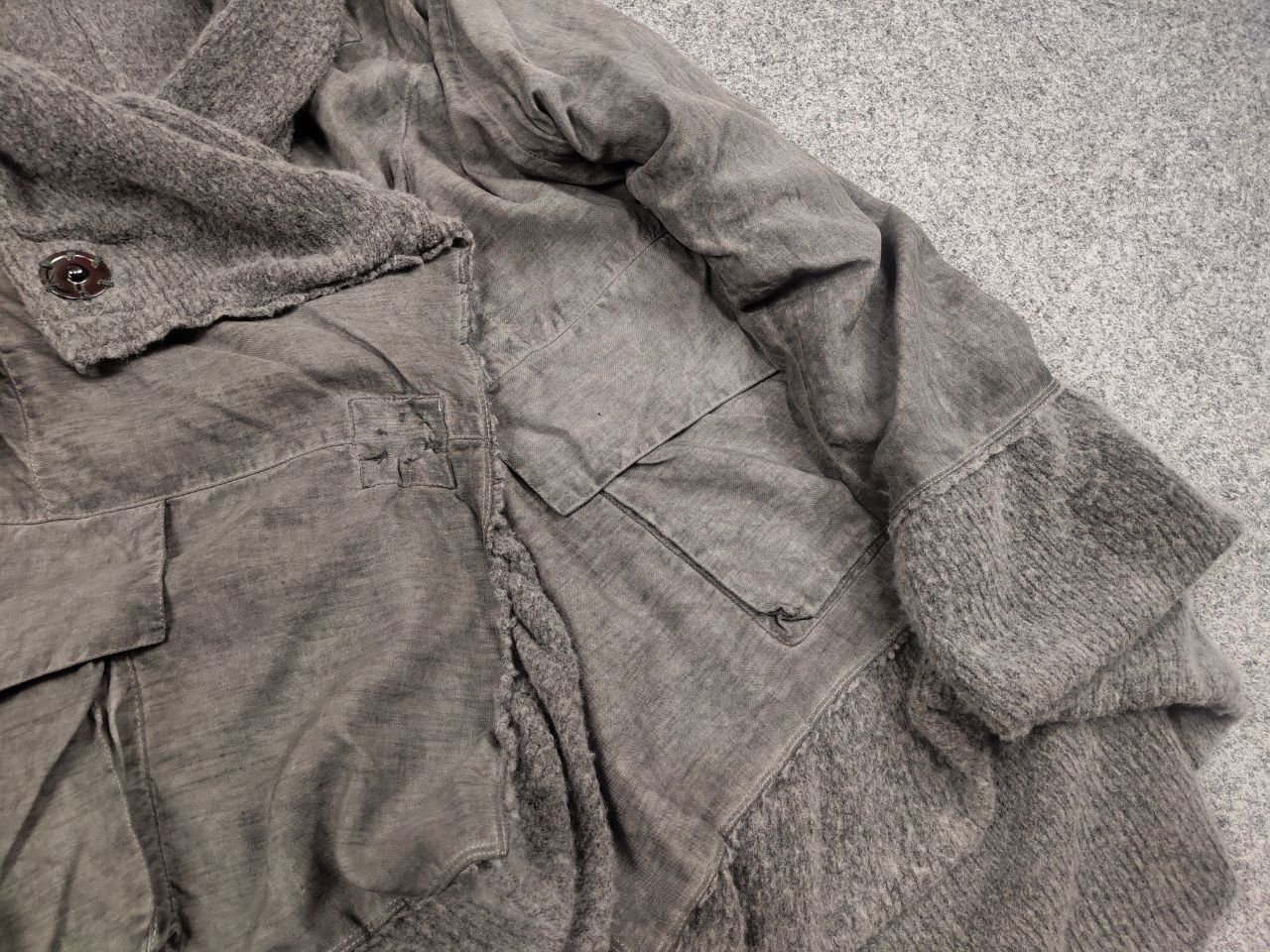 Other Grizas Design Garment Dyed Gray Oversized Jacket Silk Wool Size M / US 6-8 / IT 42-44 - 8 Thumbnail