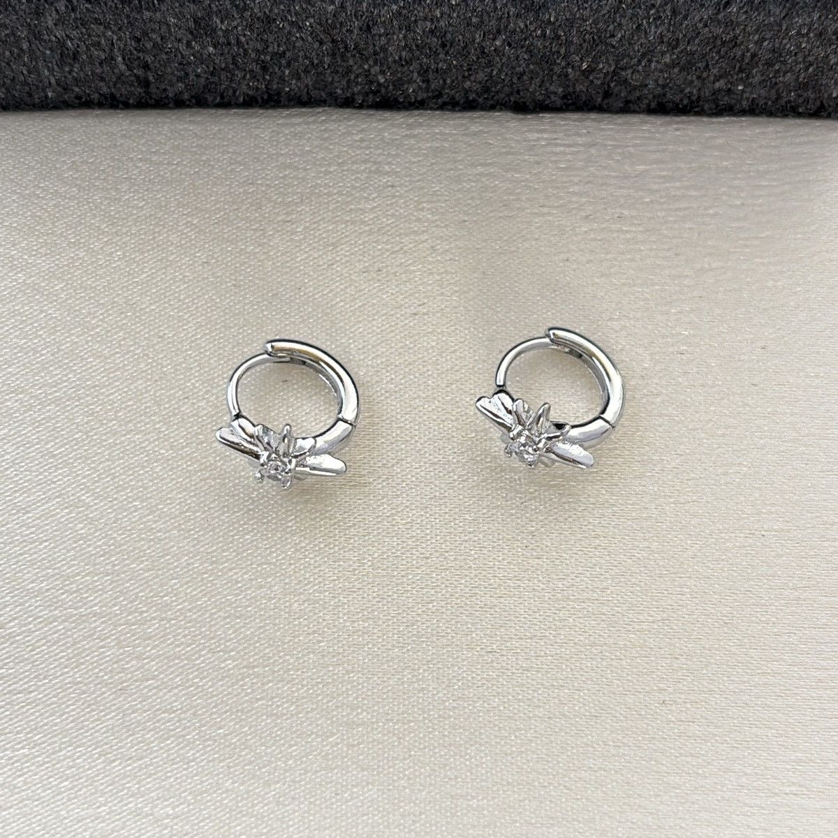 Other 10mm CZ Star Hoop Earrings for Men Women,Streetwear Hip Hop Size ONE SIZE - 3 Thumbnail