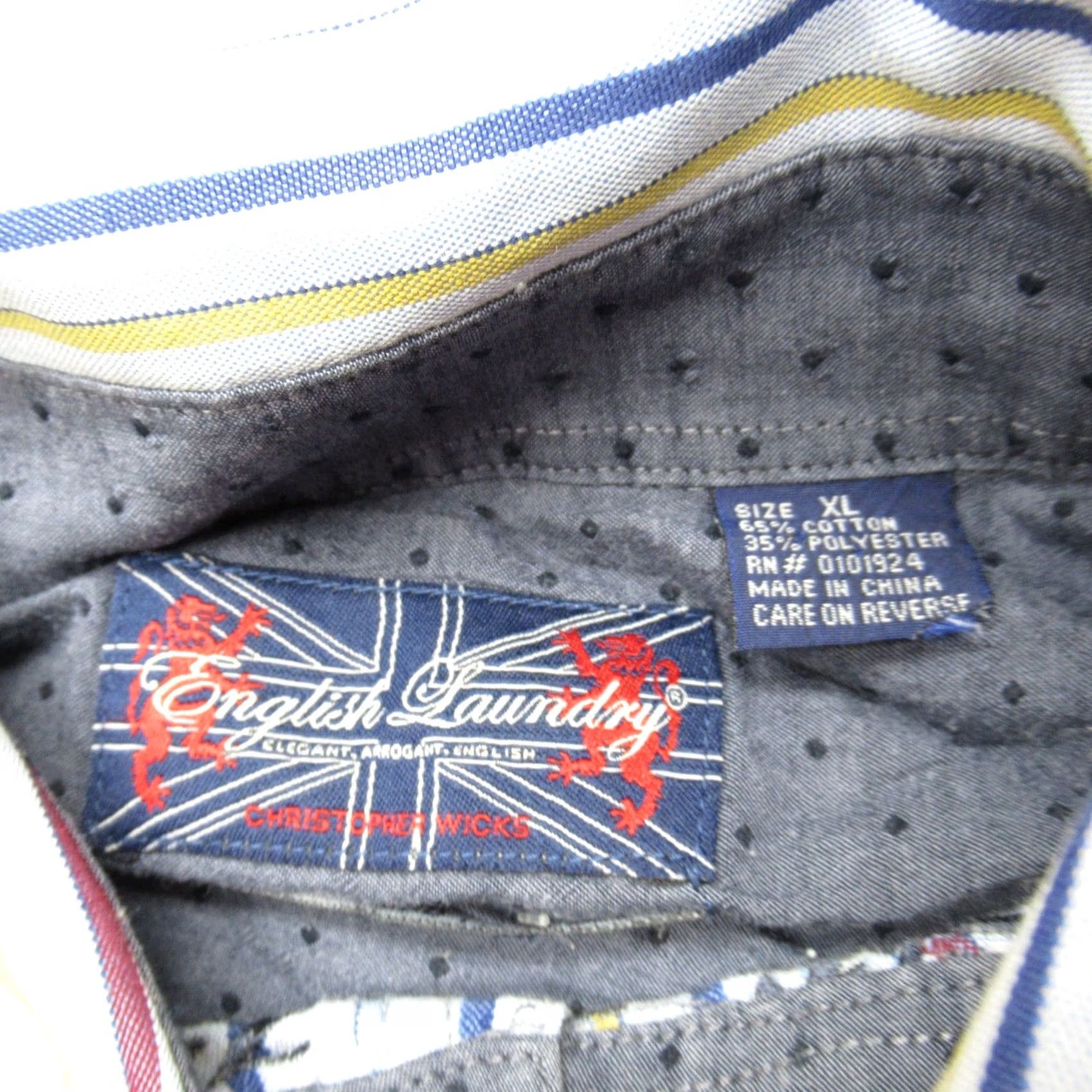 English Laundry English Laundry Shirt Men XL White Striped Egypt Pharoah Embroidered Embellished Size US XL / EU 56 / 4 - 5 Thumbnail