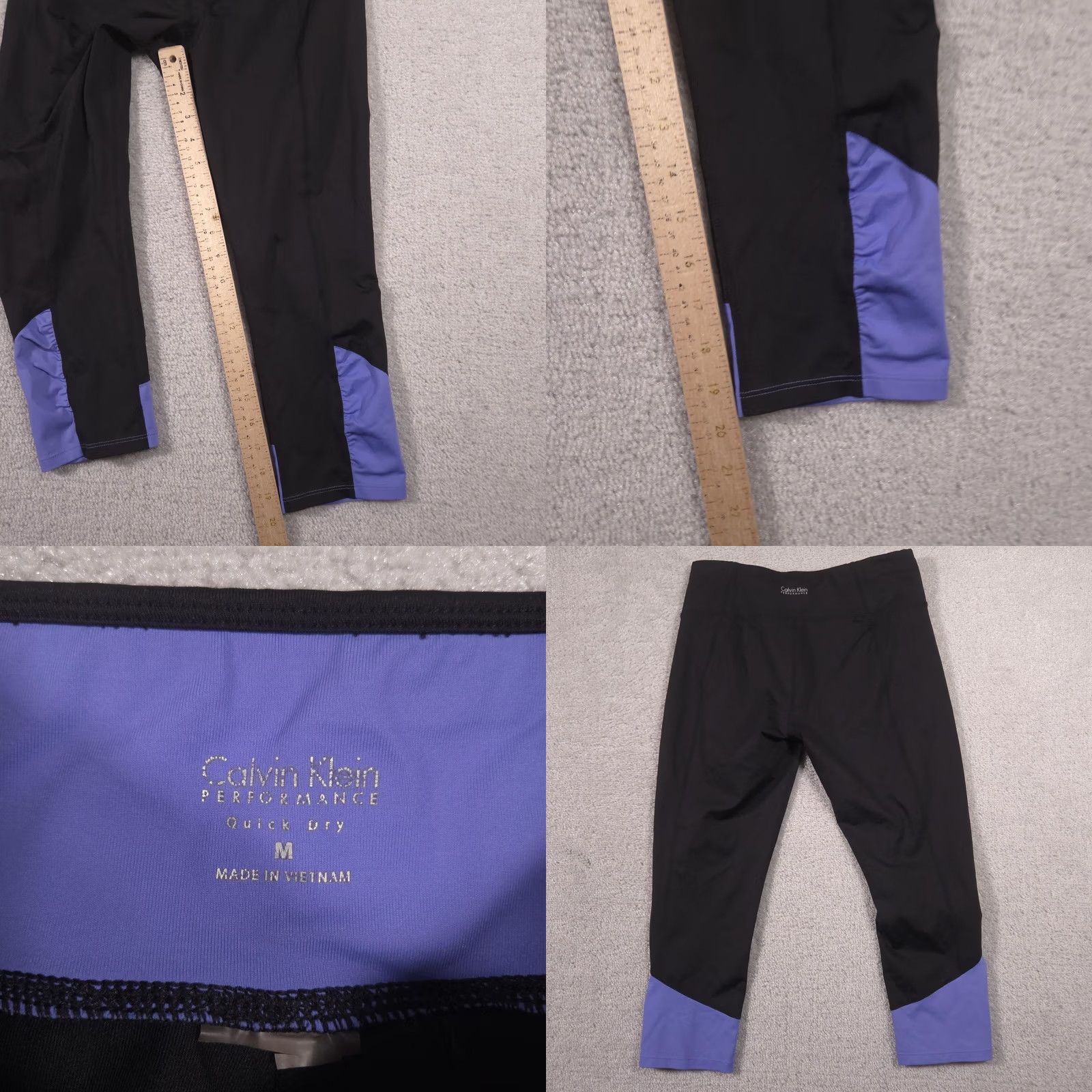 Calvin Klein Calvin Klein Performance Capri Leggings Womens M Black Quick Dry Colorblock Capris Activewear Slim Yoga Running Gym Training Size 32" / US 10 / IT 46 - 8 Thumbnail