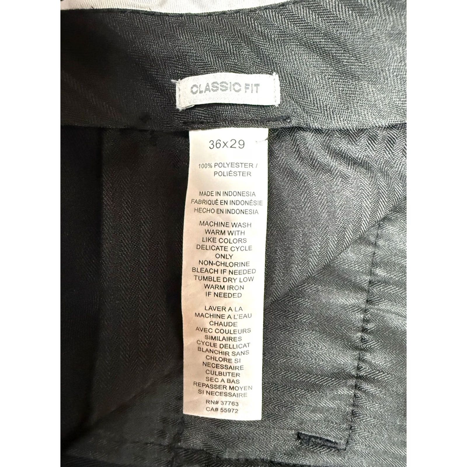 Perry Ellis Perry Ellis-Portfolio Men’s Dress Pants Classic Fit Black Pleated 36 x 29 Size US 38 / EU 54 - 4 Thumbnail