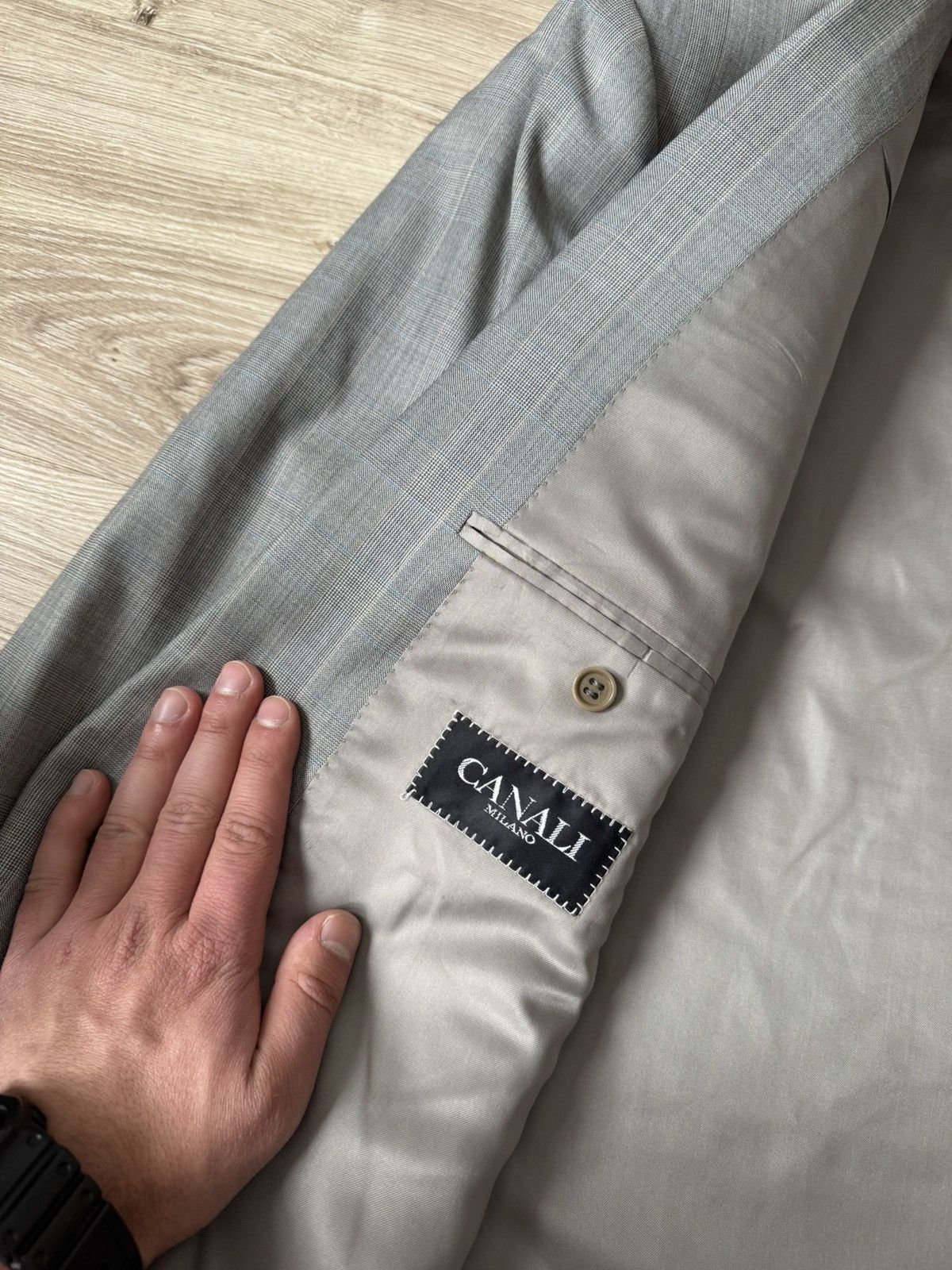 Canali Canali Gray Wool Double Breast Blazer Size 54R - 6 Thumbnail