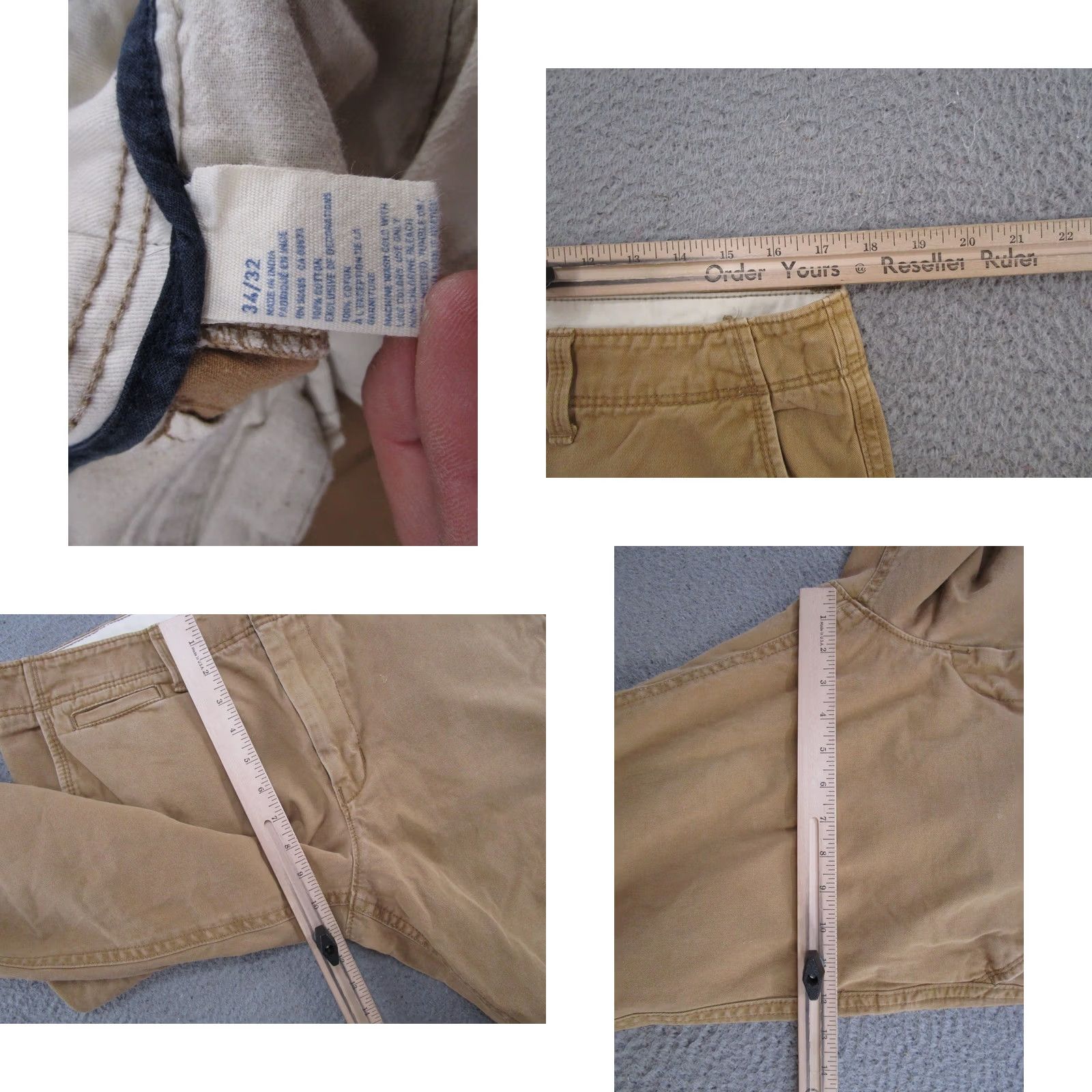 American Eagle Outfitters American Eagle Outfitters Relaxed Chino Pants Beige 34x32 Mens Straight Pocket 5-Pocket Denim/Chino Style Casual Workwear Size US 34 / EU 50 - 8 Thumbnail