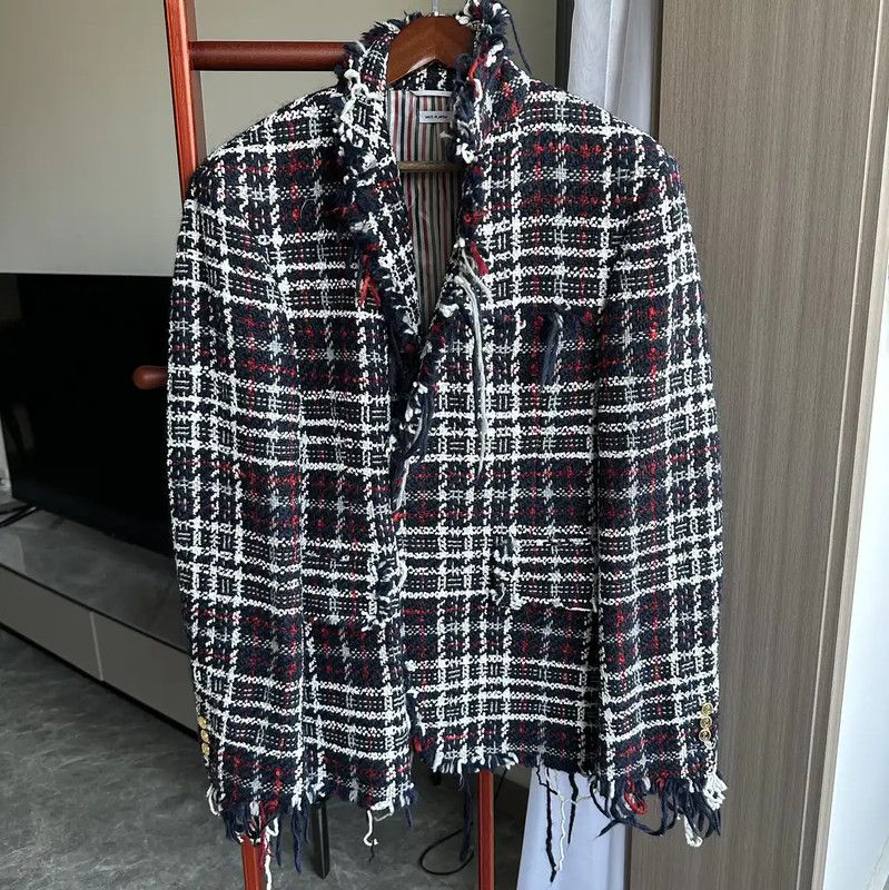Thom Browne Thom Browne Spring Autumn White Wool Blend Jacket 0089 Size US L / EU 52-54 / 3 - 1 Thumbnail