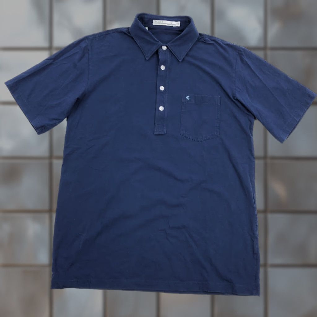 Vintage CRICQUET Polo Shirt Navy Blue Short Sleeve with Pocket Mens M Regular Cotton Spandex Pima Button Collared Embroidered Logo Casual Shirt Size US M / EU 48-50 / 2 - 1 Thumbnail