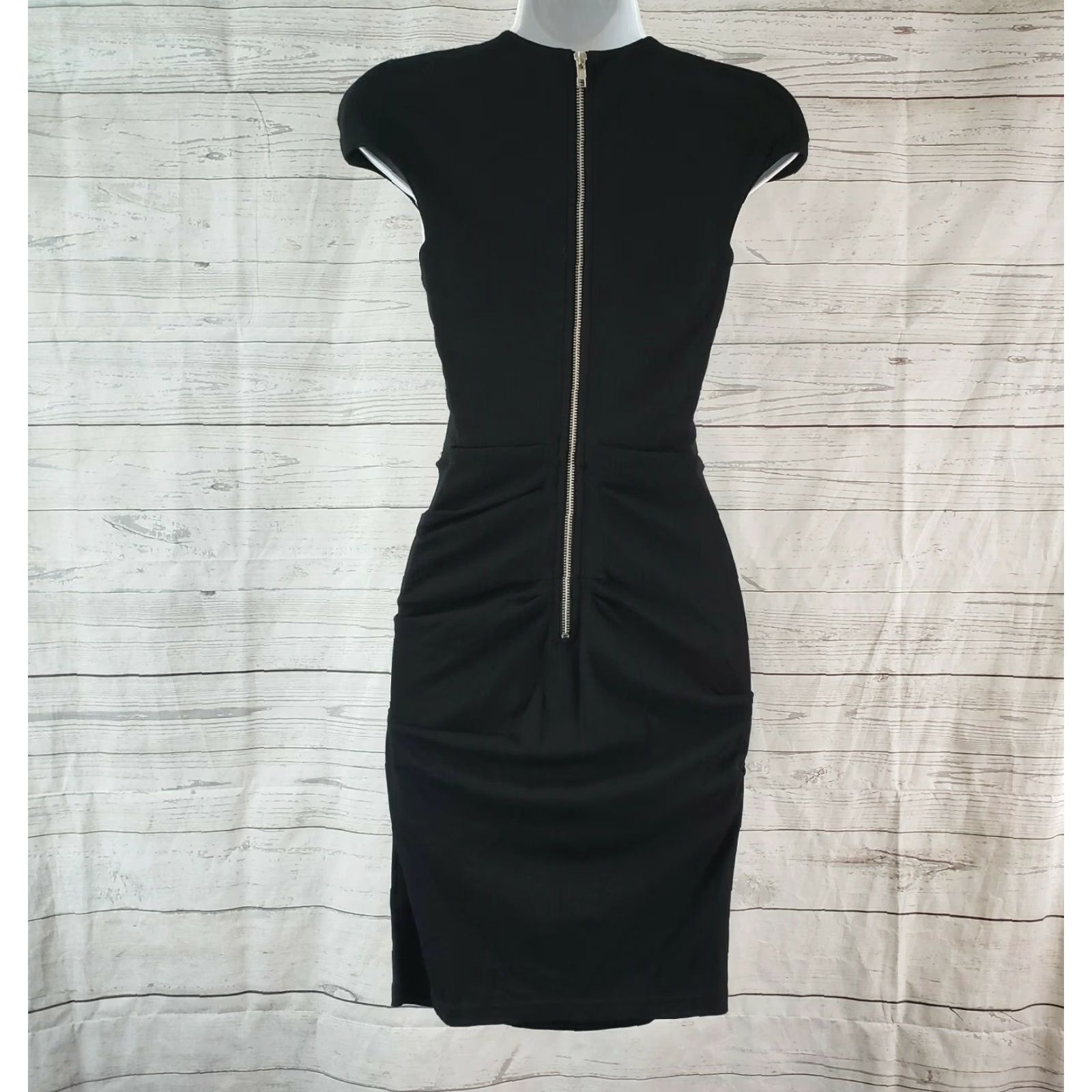 Vintage Talulah Womens Sheath Dress XS Solid Black Rayon Blend Cutouts Short Vintage: No (adjusted) Size XS / US 0-2 / IT 36-38 - 4 Thumbnail