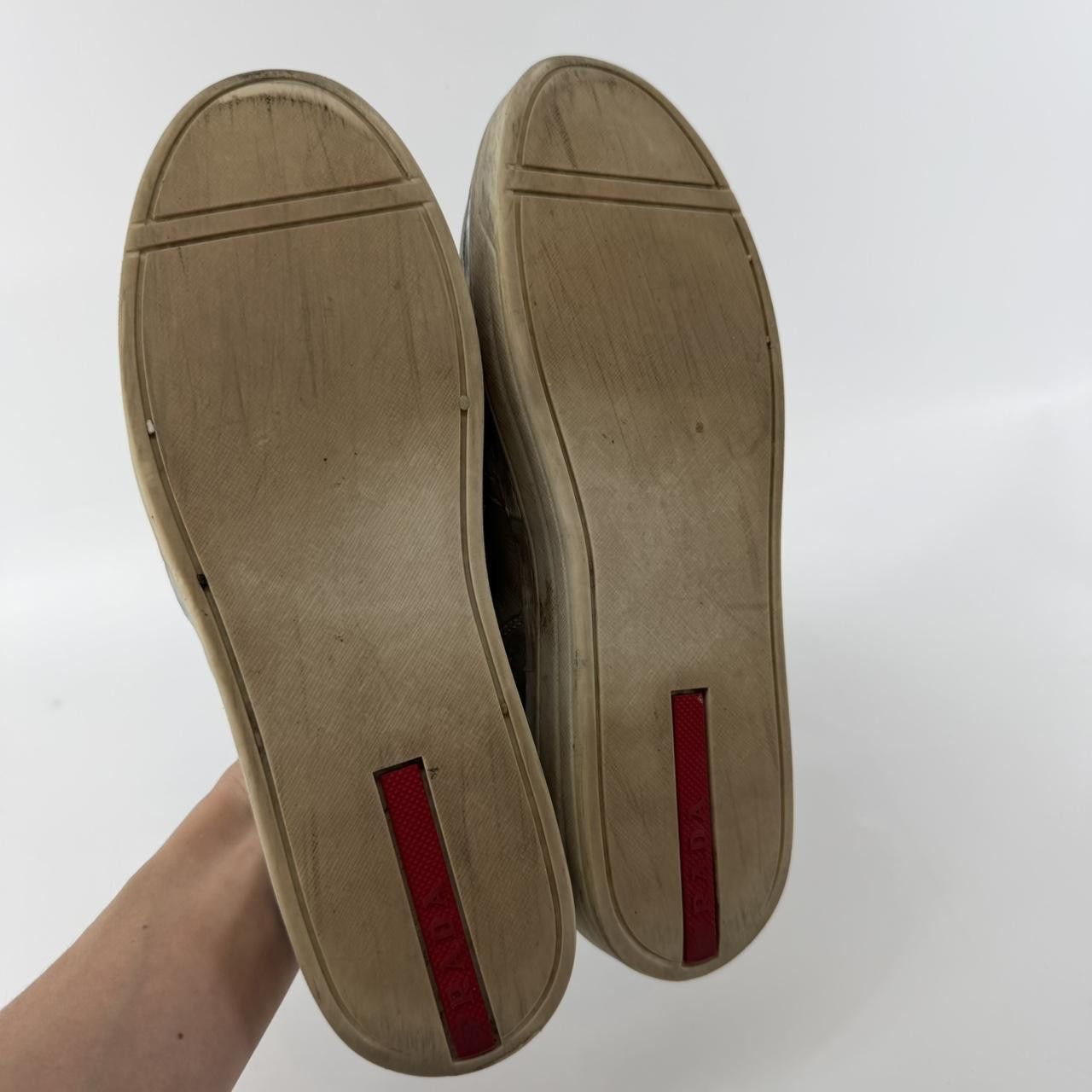 Prada Prada Silver Leather Slip On Sneakers Size US 9 / IT 39 - 4 Thumbnail