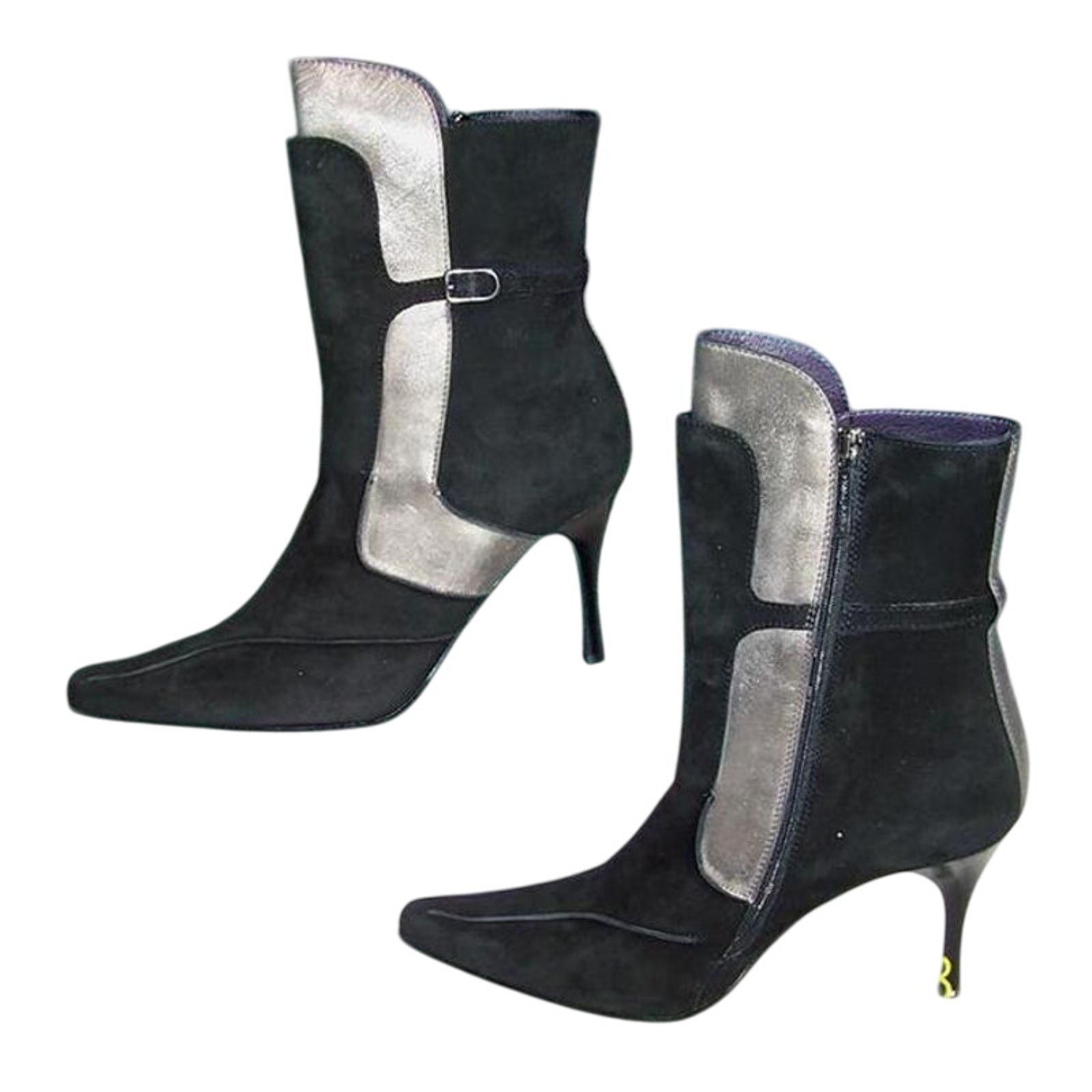 Donald Pliner Donald Pliner Black Suede Leather Metallic Boot $595 NWT Size US 11 / IT 41 - 1 Thumbnail