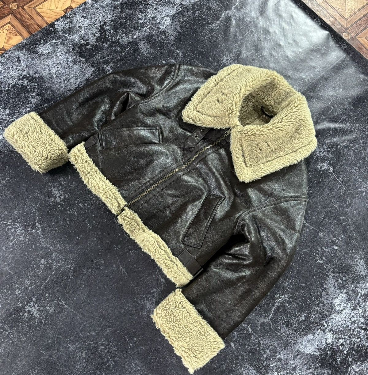 Vintage Cropped Sheepskin flyer’s jacket Size S / US 4 / IT 40 - 3 Thumbnail