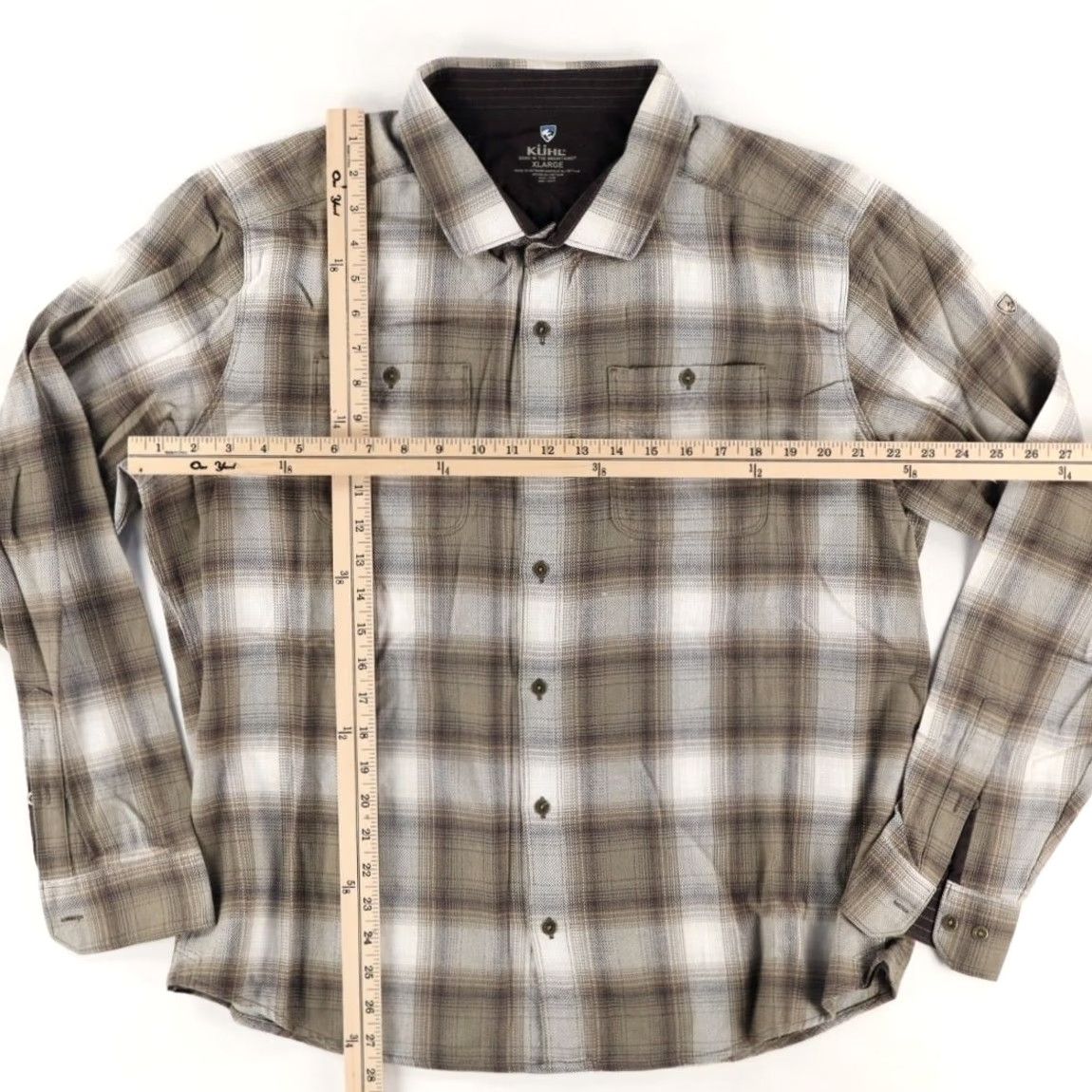 Vintage Kuhl Law Flannel Cotton Blend Plaid Button Up Shirt Brown Men's XL Size US XL / EU 56 / 4 - 3 Thumbnail