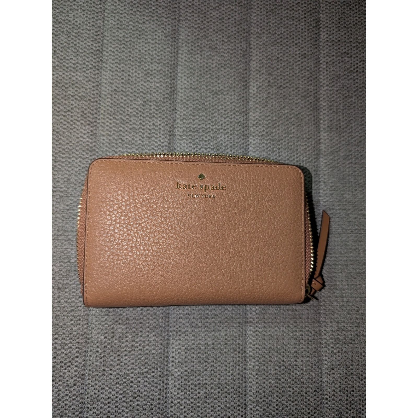 Kate Spade kate spade Pebbled Zip-Around Wallet in Brown Size ONE SIZE - 1 Thumbnail