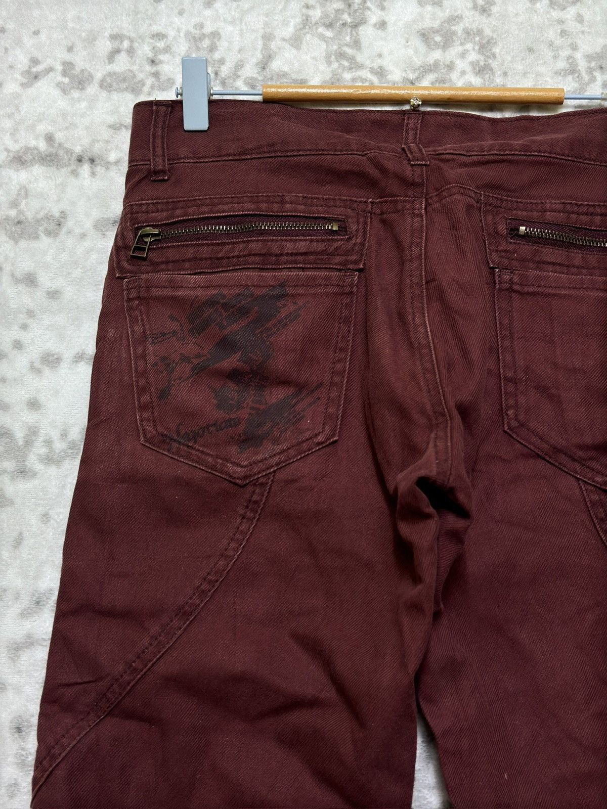 If Six Was Nine Y2K Semantic Design Japanese Punk Flare Jeans Gimmick Denim Size US 30 / EU 46 - 10 Thumbnail