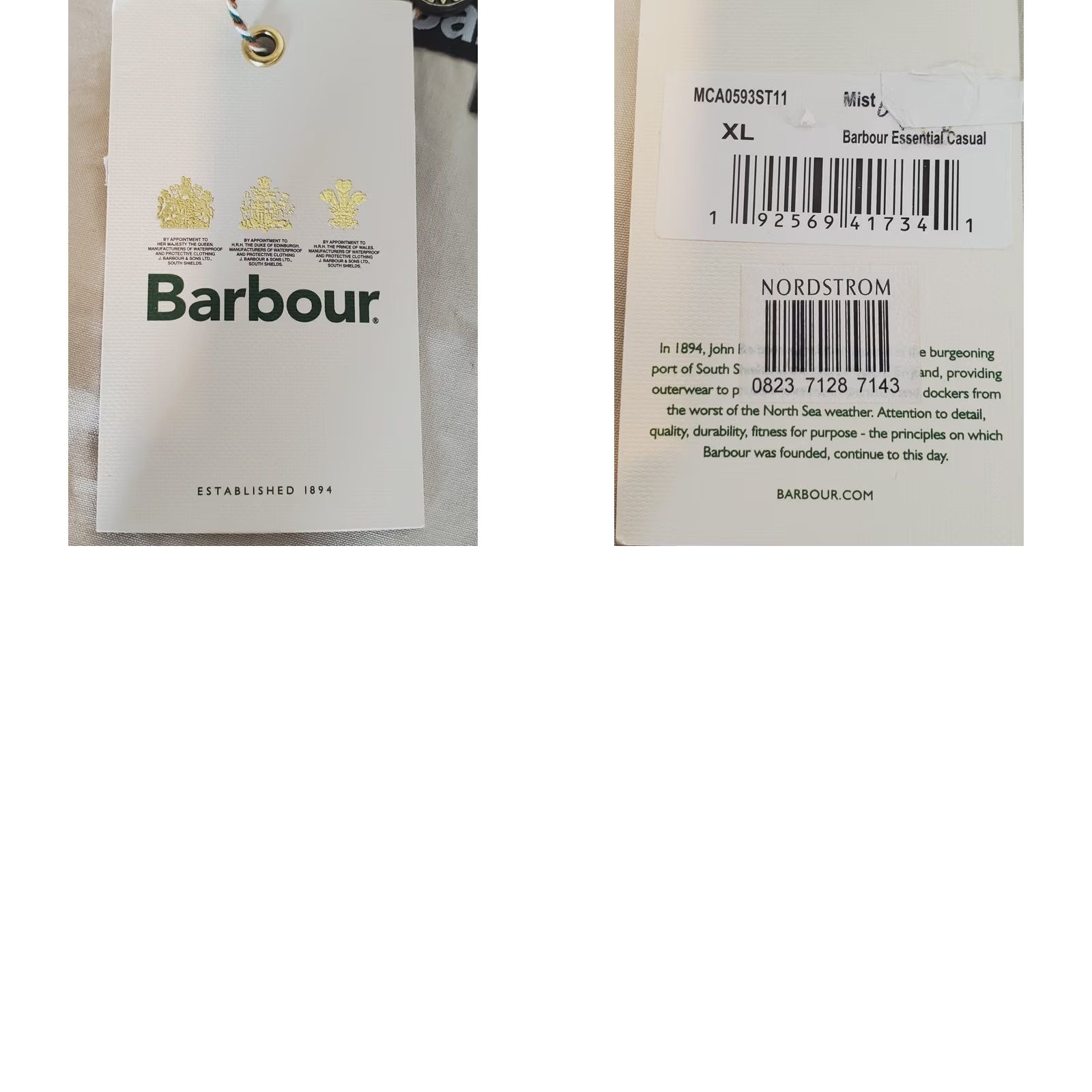 Barbour Barbour Essential Casual Jacket Cotton Full Zip Windbreaker Mist Men's XL New Size US XL / EU 56 / 4 - 9 Thumbnail