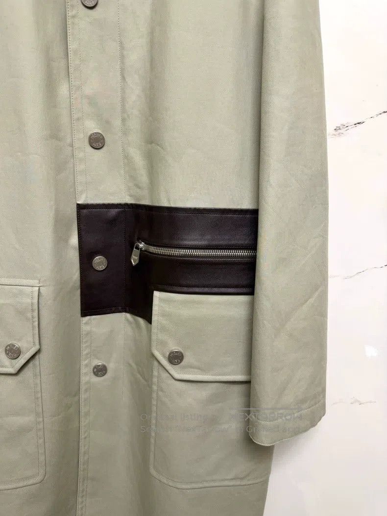 Hermes Hermes Grey White Leather Patched Coat Size US M / EU 48-50 / 2 - 2 Thumbnail