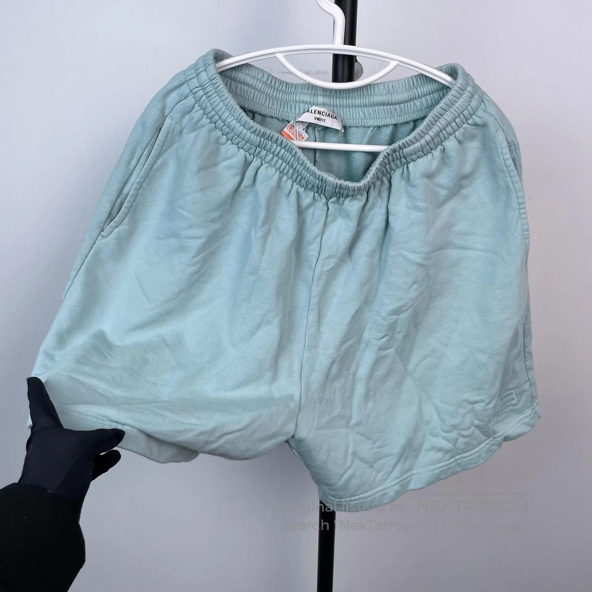 Balenciaga Balenciaga size M Ivory Blue Cola Embroidered Short Pants| Size US 27 - 3 Thumbnail