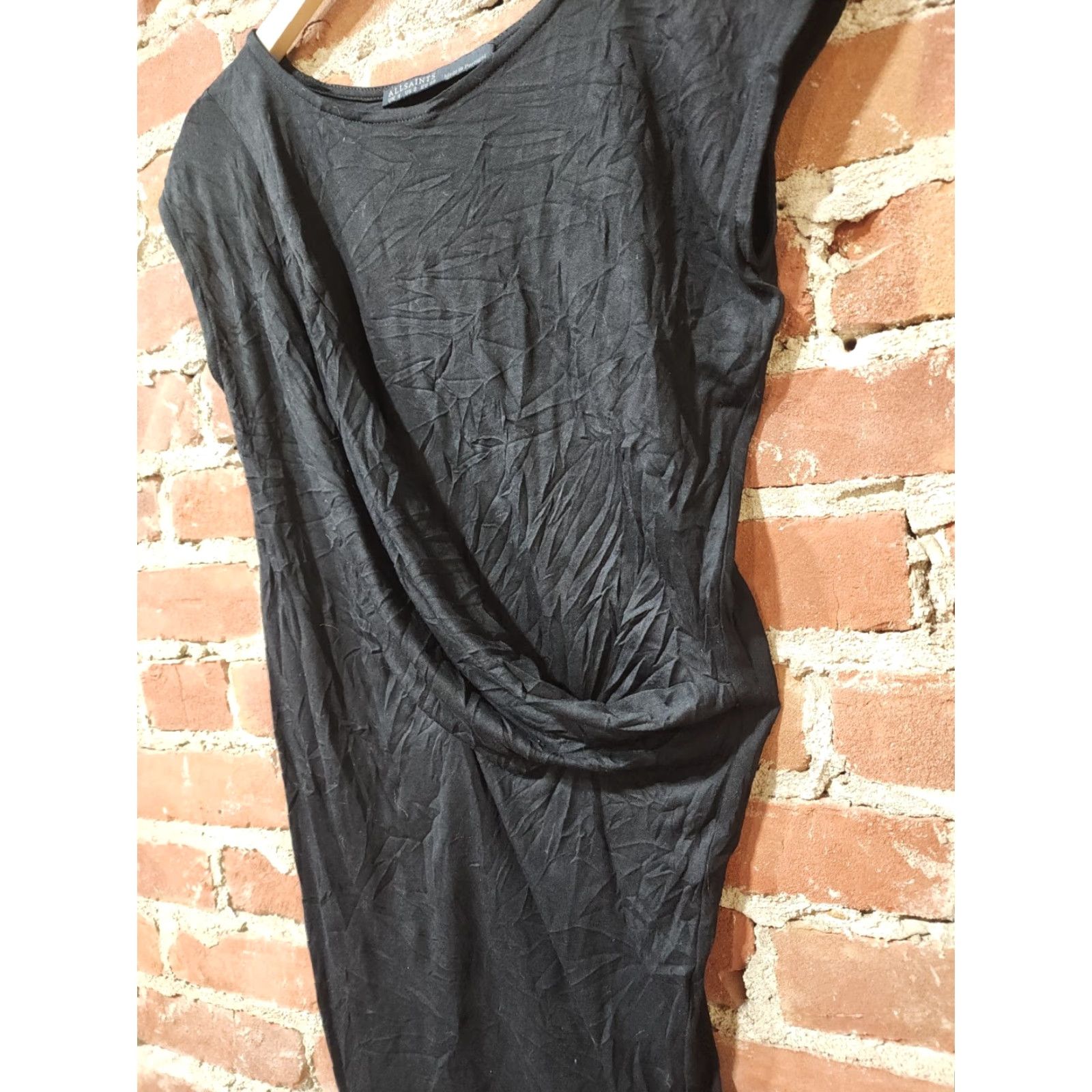 Allsaints VINTAGE AllSaints Black Sabie Draped Cap Sleeve Dress 2 Womens Mini Dress Black Cap Sleeve 90s Event Womens Size XS / US 0-2 / IT 36-38 - 4 Thumbnail
