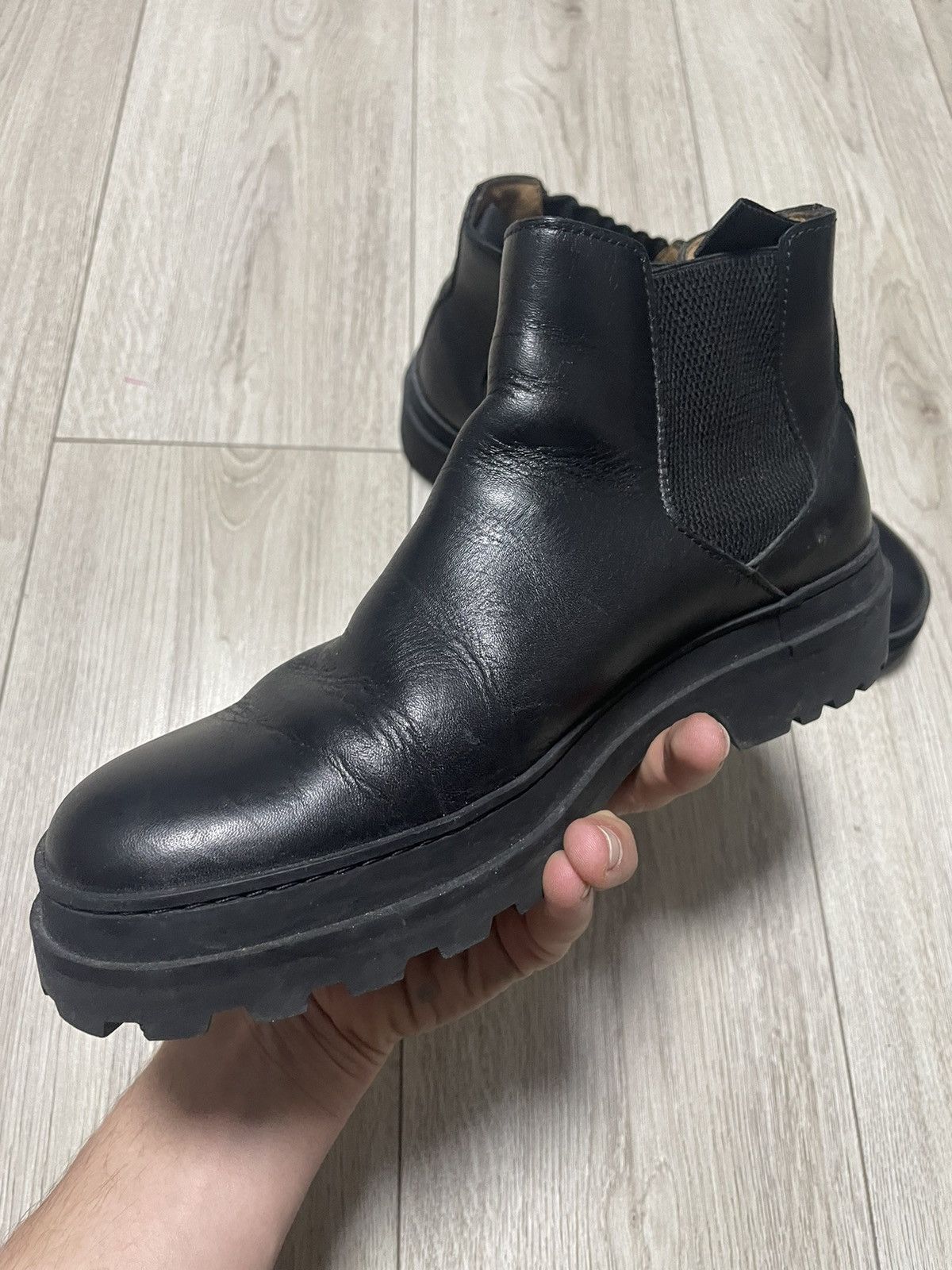 A.P.C. APC Leather Chelsea Black Classic Boot 27.5 cm Size US 10 / EU 43 - 9 Thumbnail