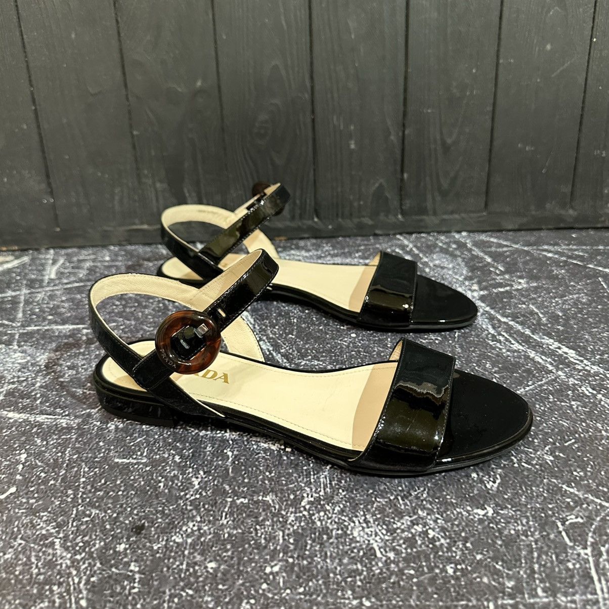 Prada PRADA Black women’s Patent Leather Sandals Size 37 Size US 7 / IT 37 - 5 Thumbnail