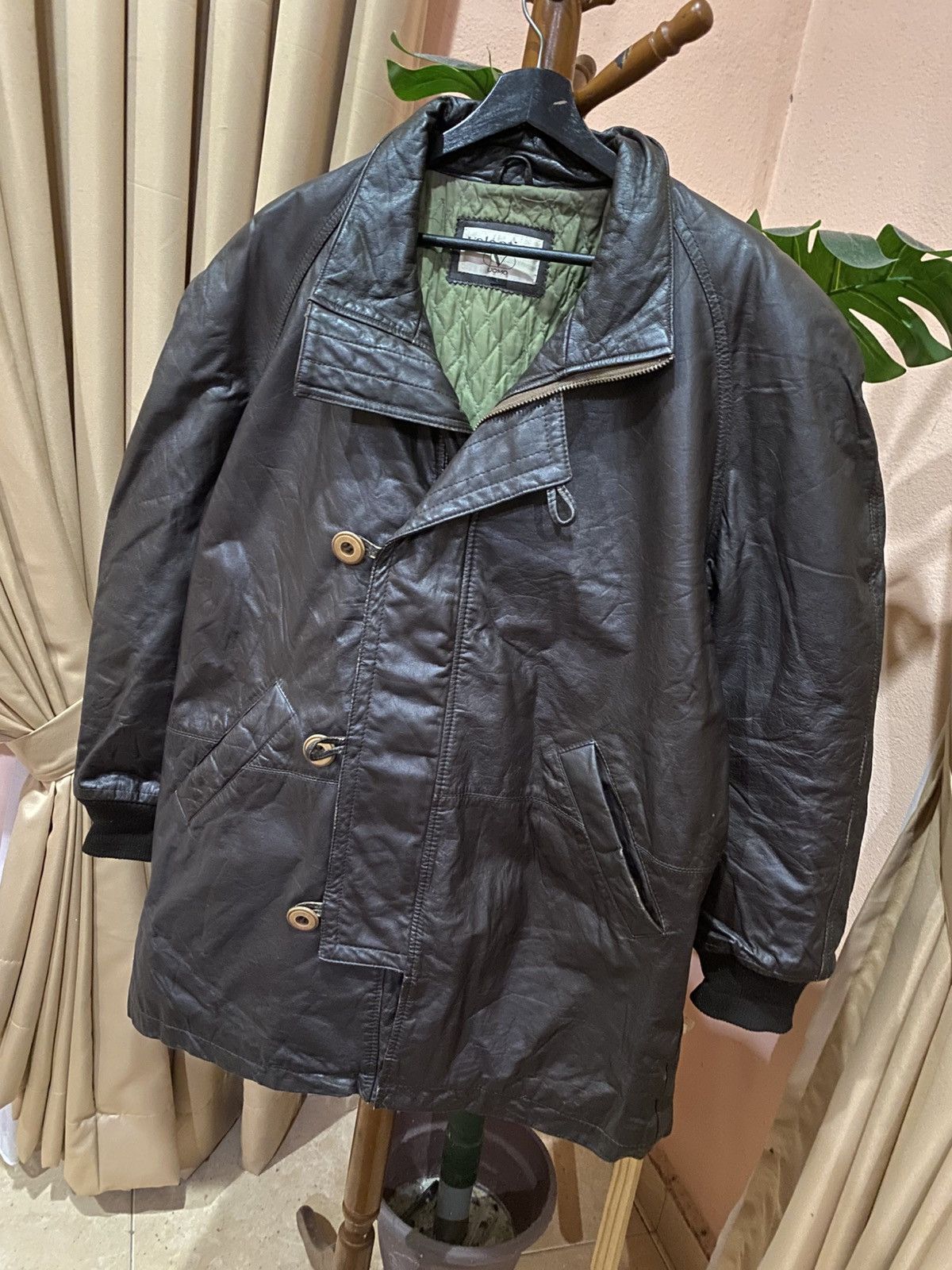 Valentino Vintage Valentino Uomo Black Leather Coat – Quilted Liner Size US L / EU 52-54 / 3 - 2 Thumbnail
