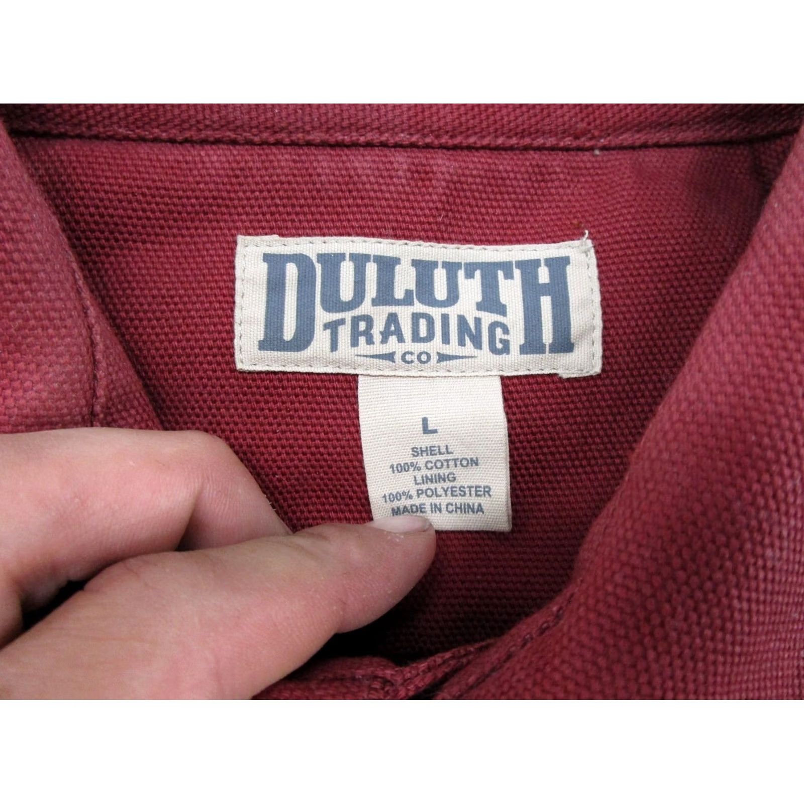 Vintage Duluth Trading Jacket Mens Heavy Canvas Workwear Fleece Lined Snap Size L Red Varsity Jacket Winter Relaxed 90s Mens Size US L / EU 52-54 / 3 - 2 Thumbnail