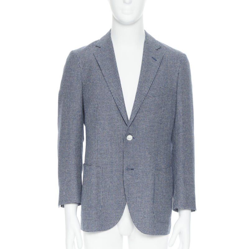 Tomorrowland TOMORROWLAND blue white wool blend double button blazer jacket EU50 L Size 50R - 1 Thumbnail