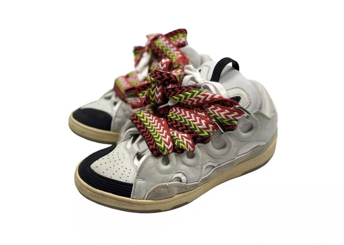 Lanvin White High-Top Sneakers with Patterned Laces Size US 8.5 / EU 41-42 - 1 Thumbnail