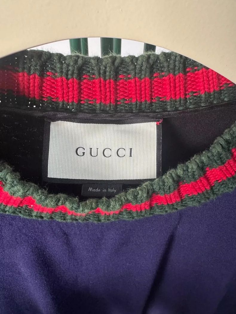 Gucci Gucci Red and green round-neck stitching long-sleeved pull Size US S / EU 44-46 / 1 - 3 Thumbnail