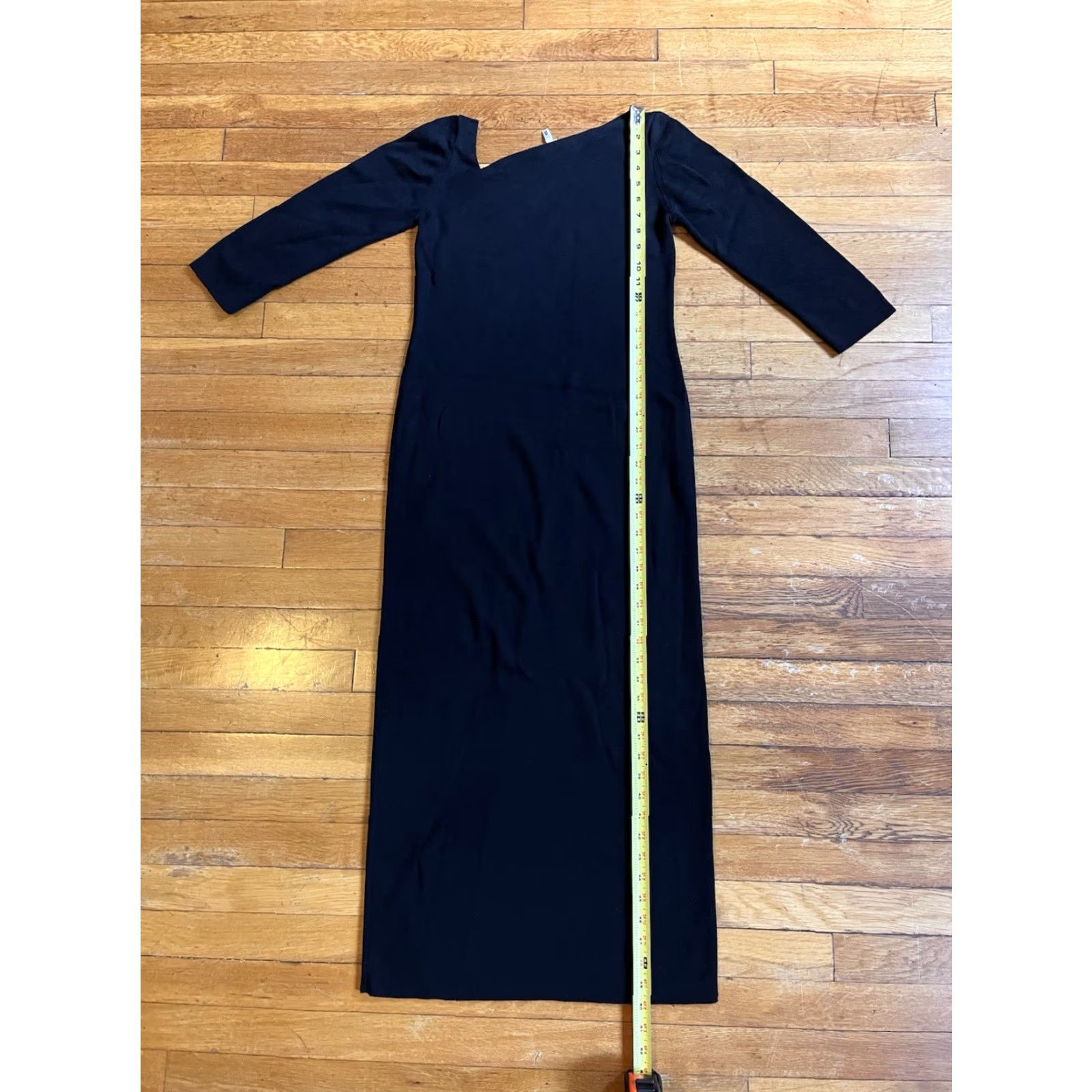 Escada VINTAGE ESCADA Knit Asymmetrical Long Gown Women’s 38 Black Maxi Dress/Evening Formal Front-Shoulder- Hem Pullover Wool Knit Solid Asymmetric 0 Size XS / US 0-2 / IT 36-38 - 7 Thumbnail