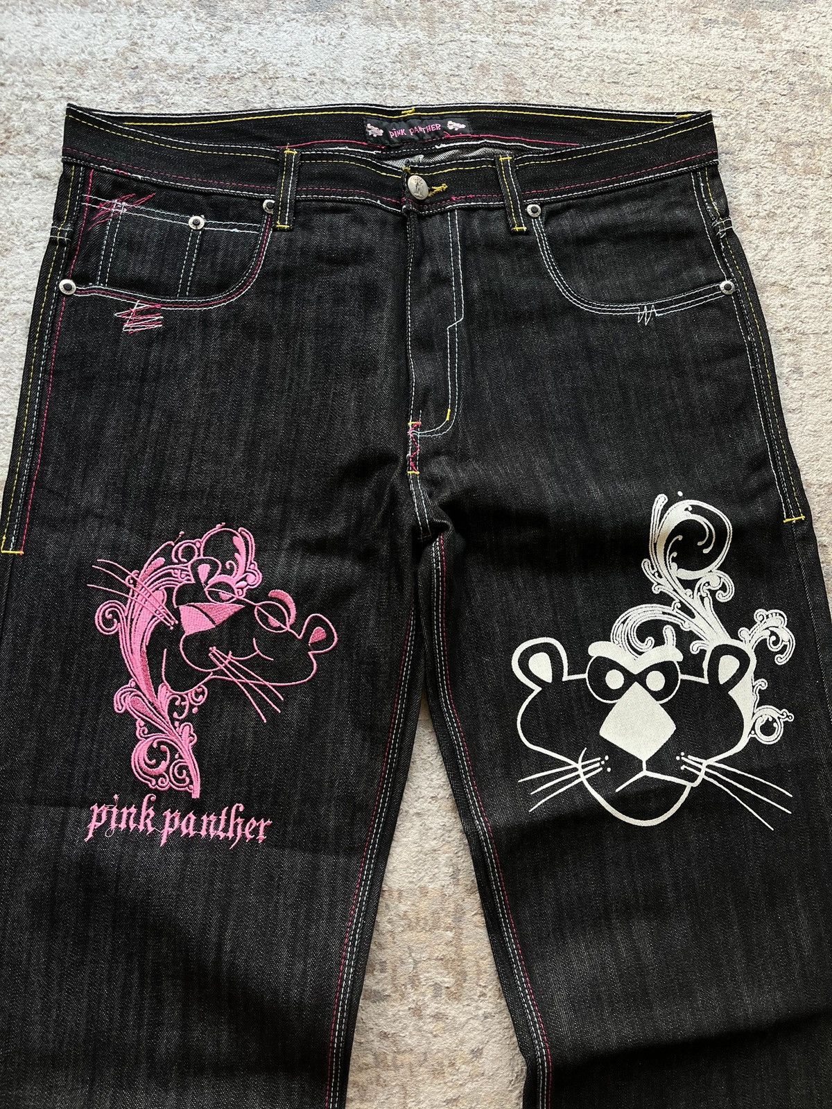 Vintage OG Pink Panter Hip-Hop Baggy Print Tag Graffiti Deadstock Size US 38 / EU 54 - 3 Thumbnail