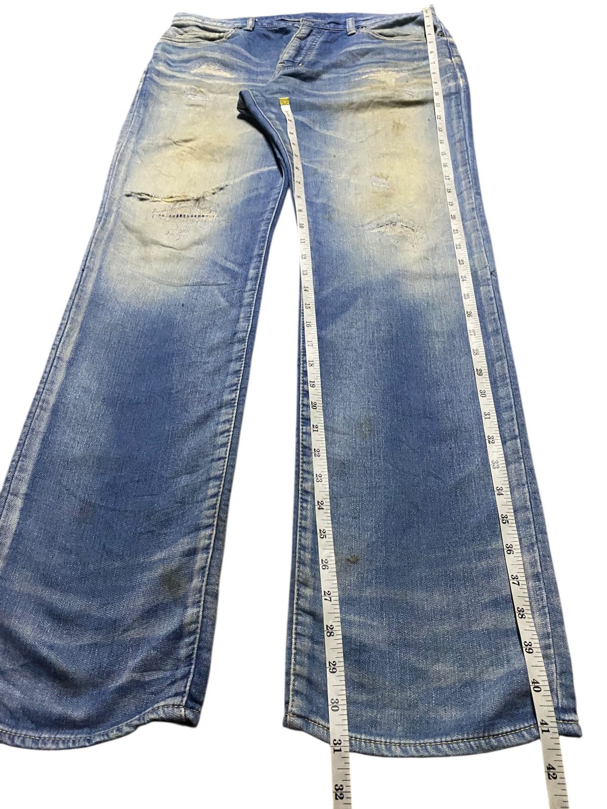 Japanese Brand Rare vintage RH Jeans navy & white denim straight leg jeans Size US 33 - 13 Thumbnail