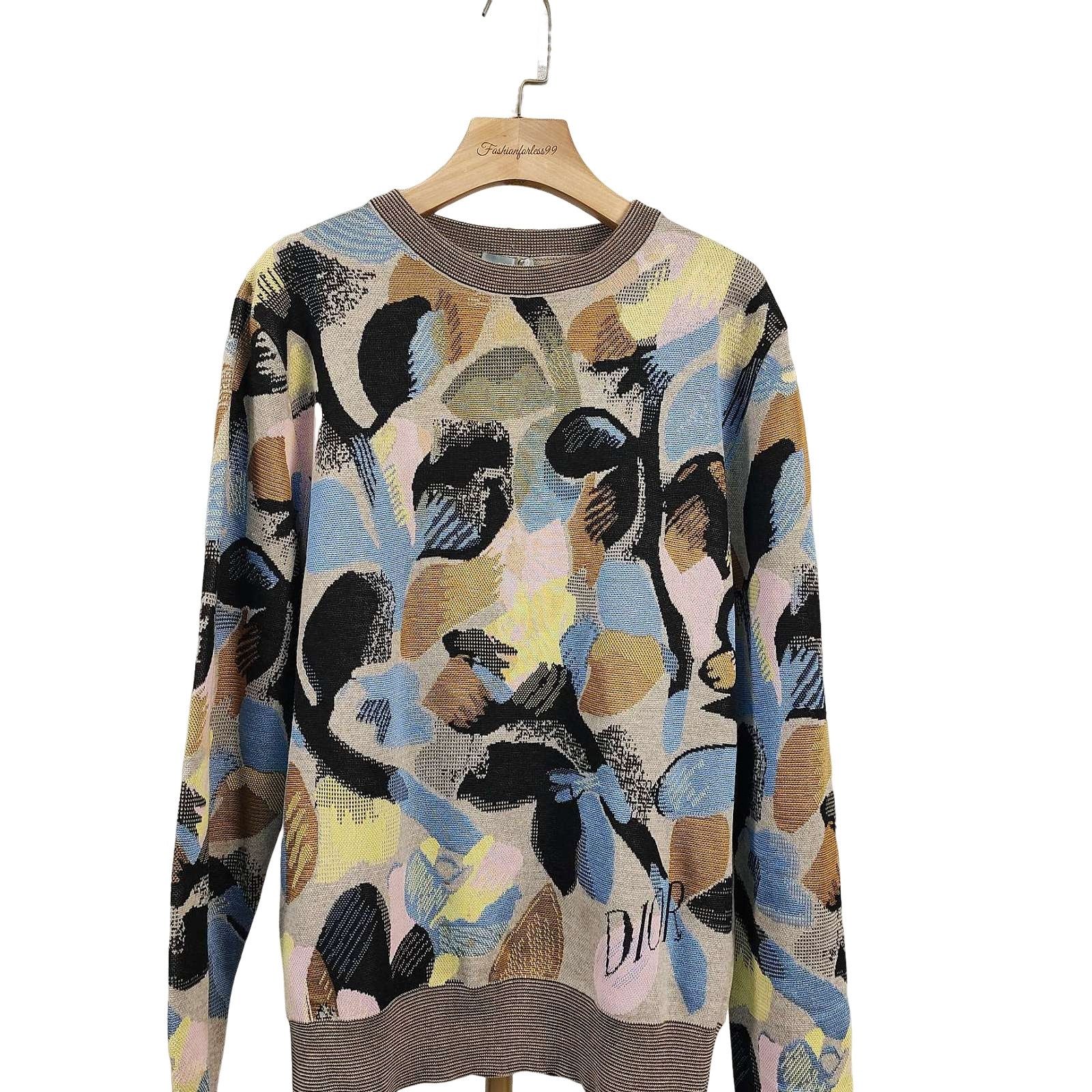 Dior Dior Multicolored Logo Jacquard Sweater Size L | Grailed