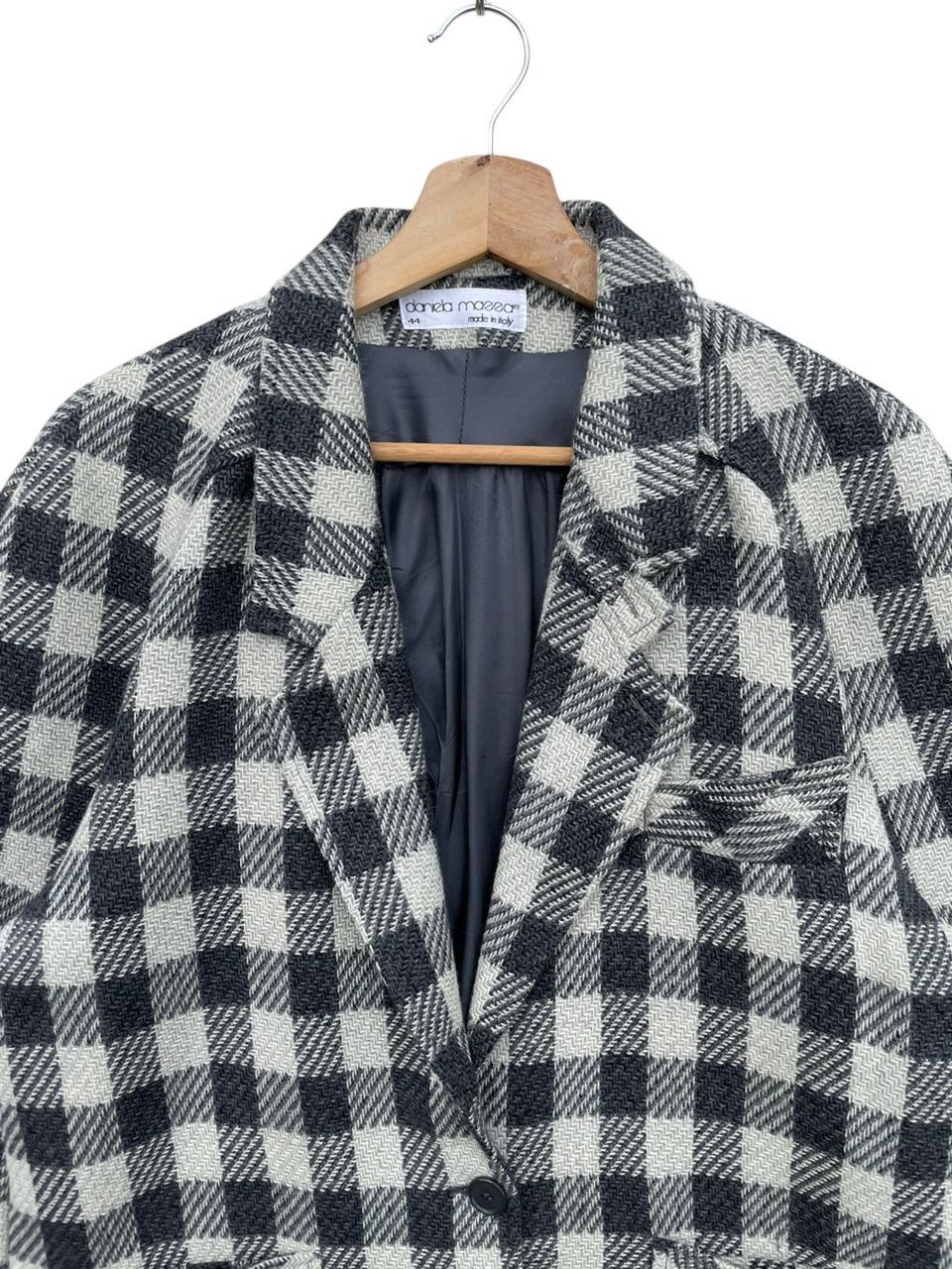 Vintage RARE🔥 Daniela Maeea Black And White Plaid Wool Blazer Jacket Size US M / EU 48-50 / 2 - 3 Thumbnail