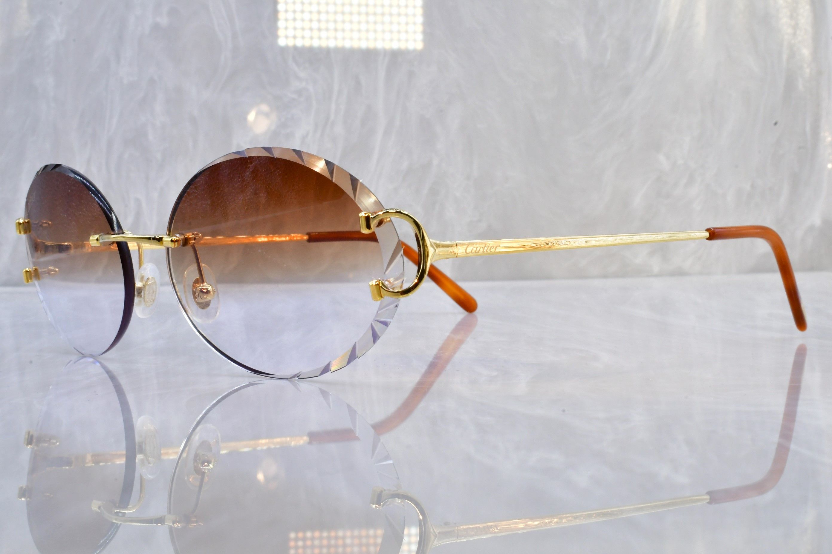 Cartier Cartier Big C Diamond cut Chrome hearts decor glasses Size ONE SIZE - 2 Thumbnail