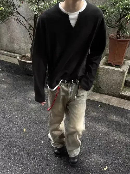 Japanese Brand × Jean Red Chain Yellow Clay Dye Aged Jeans Size US 32 / EU 48 - 2 Thumbnail