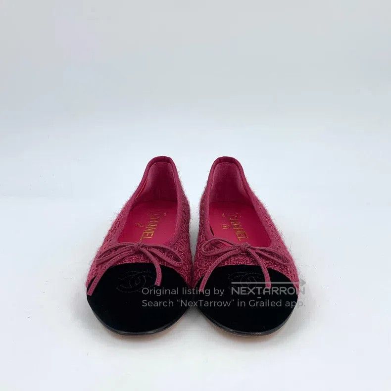Chanel Chanel Pink bow woven casual single shoes ballet shoes Size US 6 / IT 36 - 3 Thumbnail