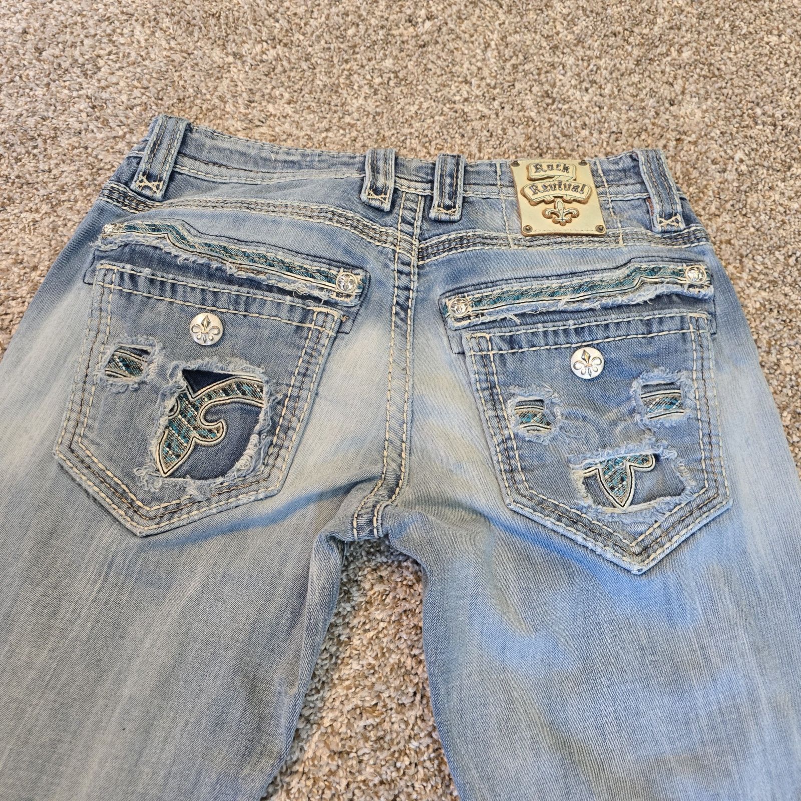 Rock Revival Rock Revival Men's Blue Denim Tom Straight Jeans - Size 32 Size US 32 / EU 48 - 10 Thumbnail
