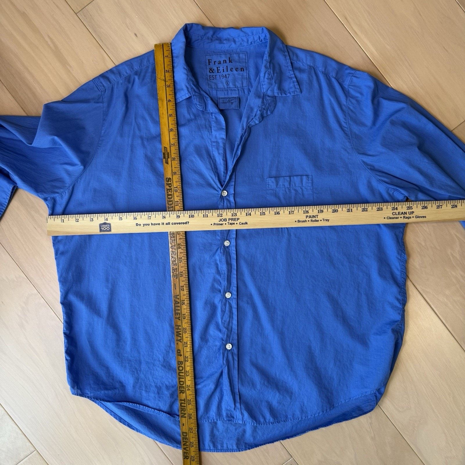 Frank & Eileen Frank & Eileen Shirt Women's Large Blue Cotton Button Up Size L / US 10 / IT 46 - 2 Thumbnail