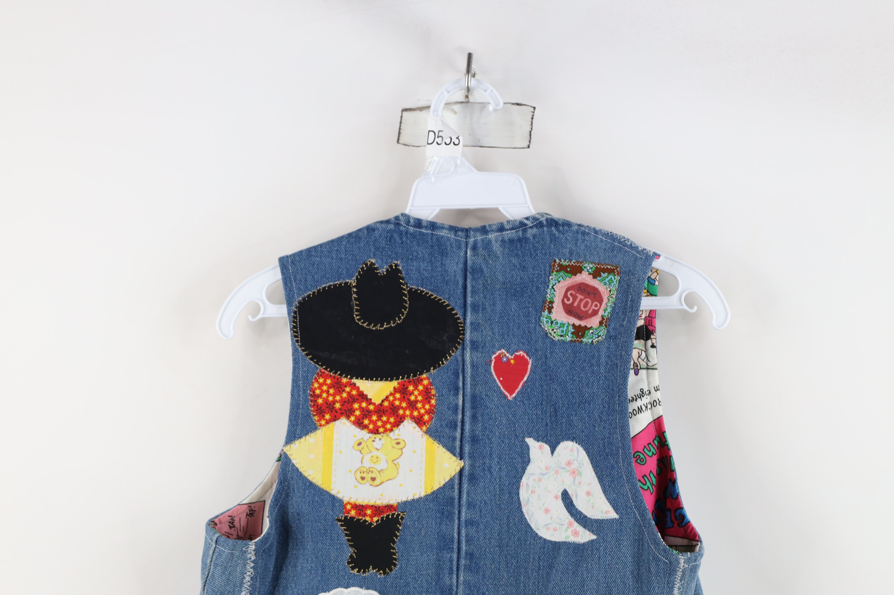 Vintage Vintage 90s Streetwear Comic Denim Jean Vest Jacket Blue Size S / US 4 / IT 40 - 15 Thumbnail