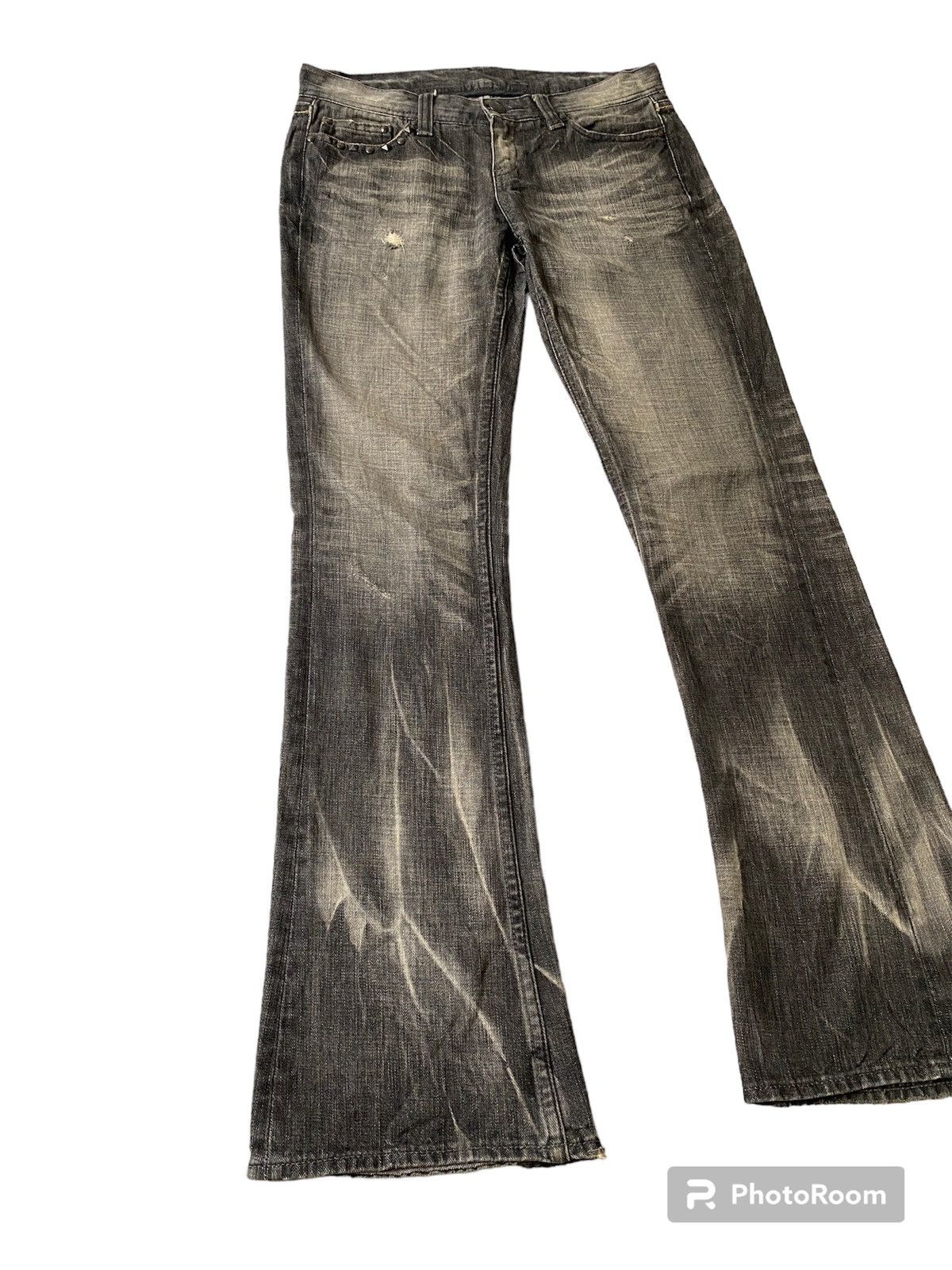 Japanese Brand 2000s The Murder License Claw Marks Flare Denim Size US 31 - 1 Thumbnail