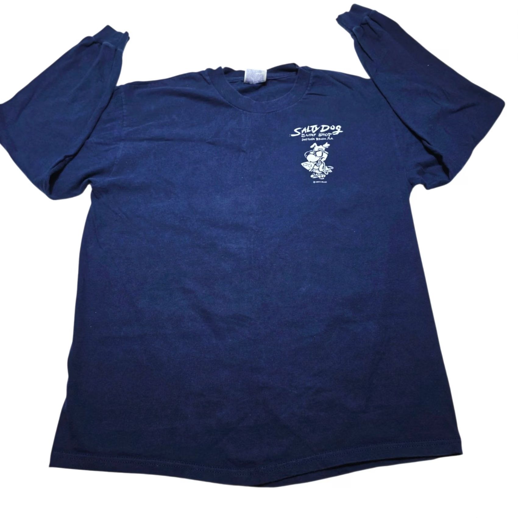 Vintage VINTAGE Salty Dog Surf Shop T-Shirt Longsleeve Florida 90's Daytona Beach Large Blue Mens Size US L / EU 52-54 / 3 - 2 Thumbnail