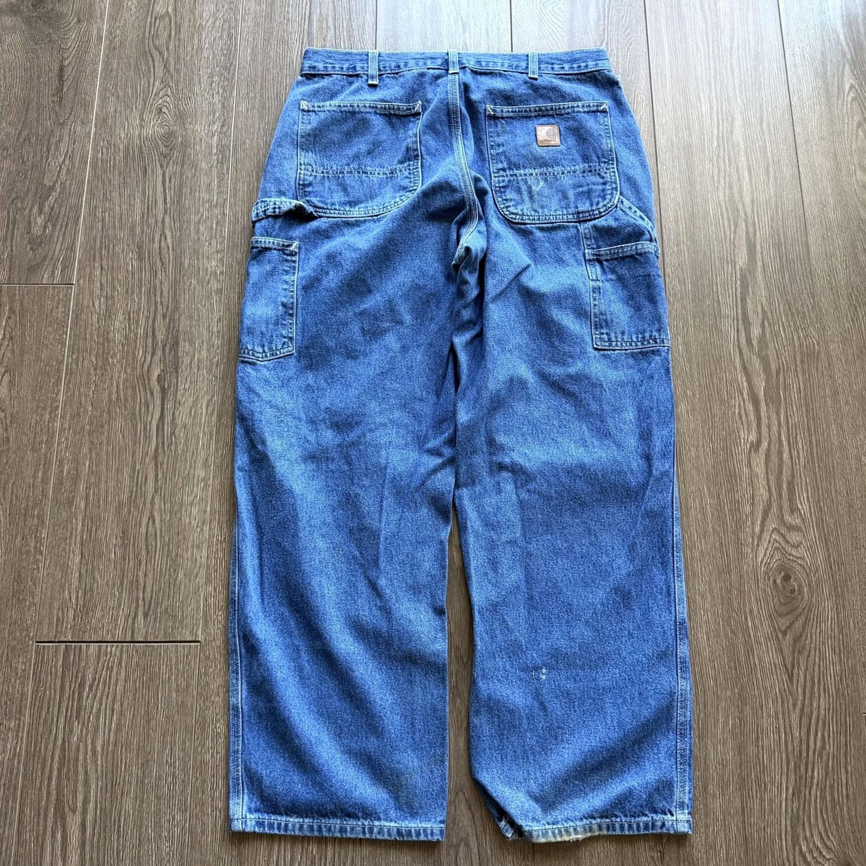 Carhartt Y2K Baggy Carhartt Carpenter Jeans 36x30 Blue Medium Wash Distressed Denim B13 Size US 36 / EU 52 - 2 Thumbnail