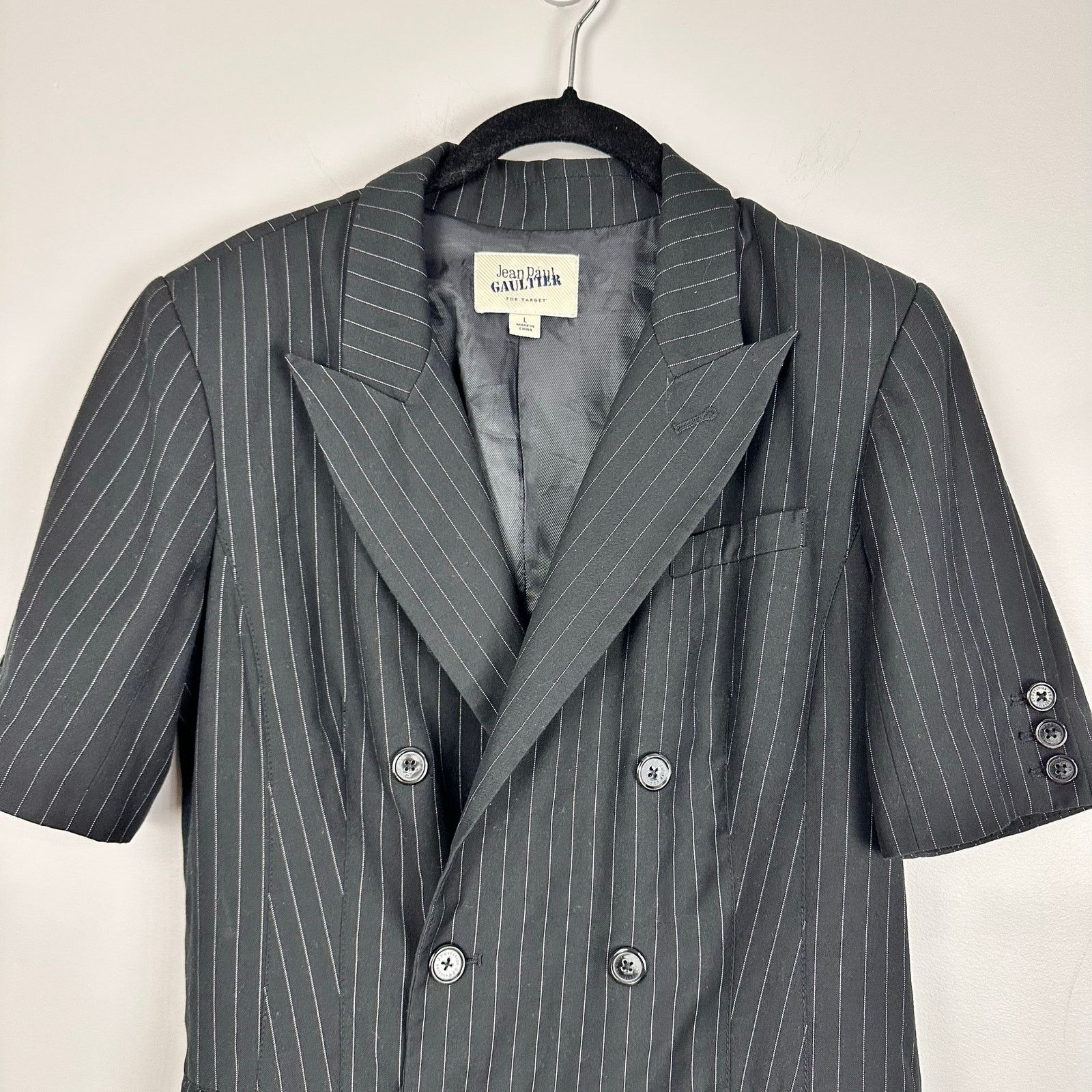 Jean Paul Gaultier RARE Jean Paul Gaultier x Target Pinstripe Short Blazer Sz L Size L / US 10 / IT 46 - 5 Thumbnail