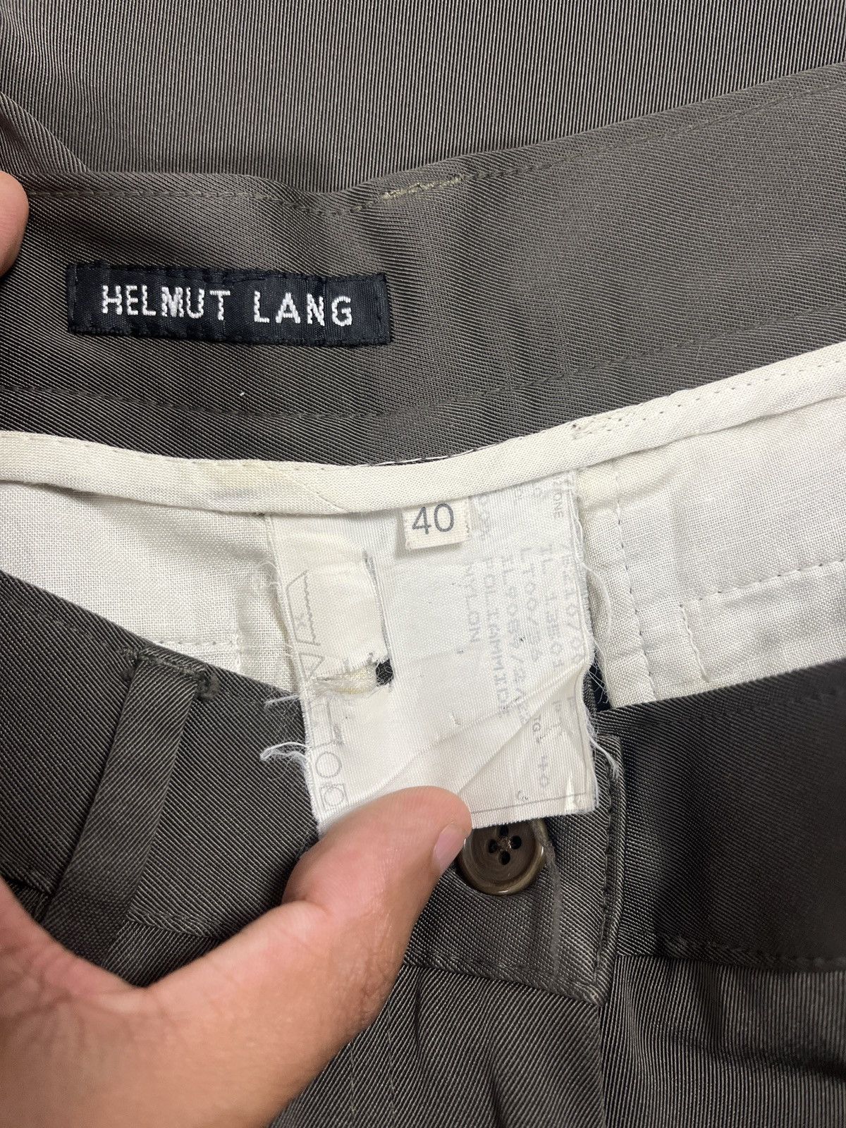 Helmut Lang Helmut Lang - 90’s Striped Knees Olive Pants Size 30" / US 8 / IT 44 - 8 Thumbnail