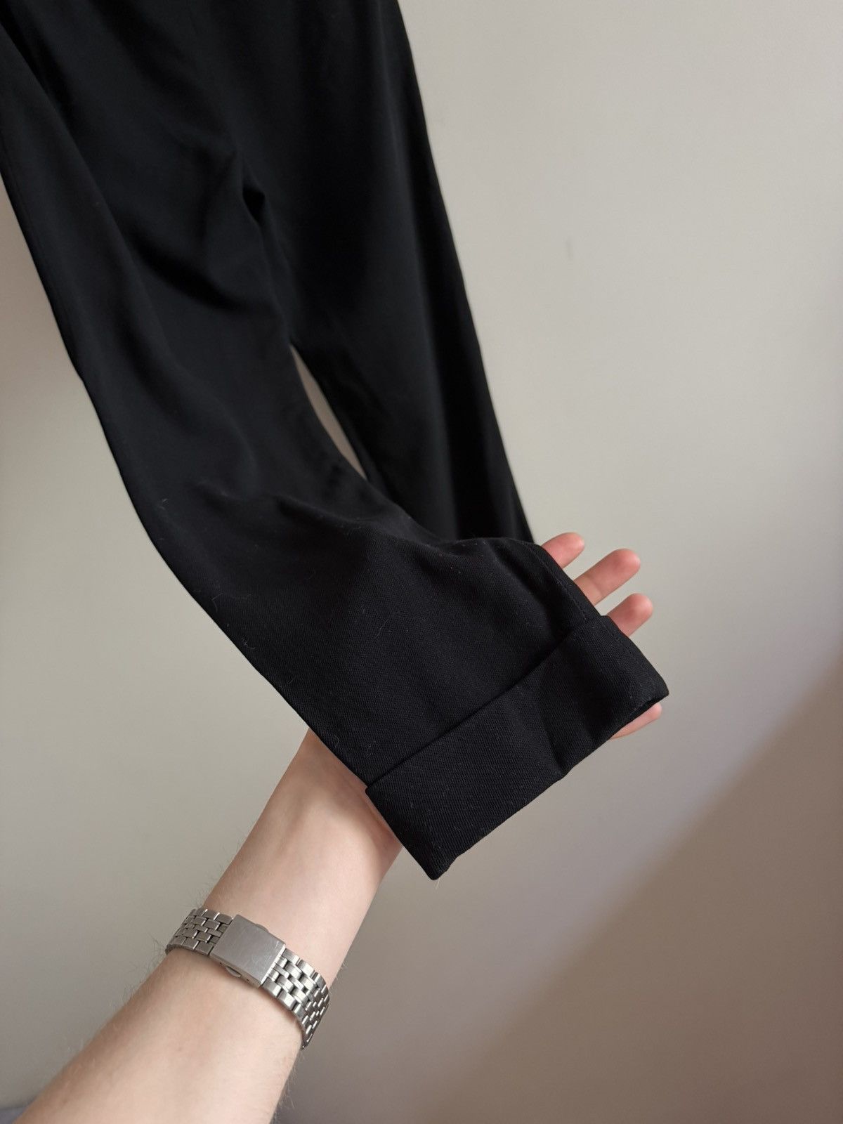 Ralph Lauren Purple Label Ralph Lauren Purple Label Black Wool Tapered Trousers Size 28" / US 6 / IT 42 - 8 Thumbnail