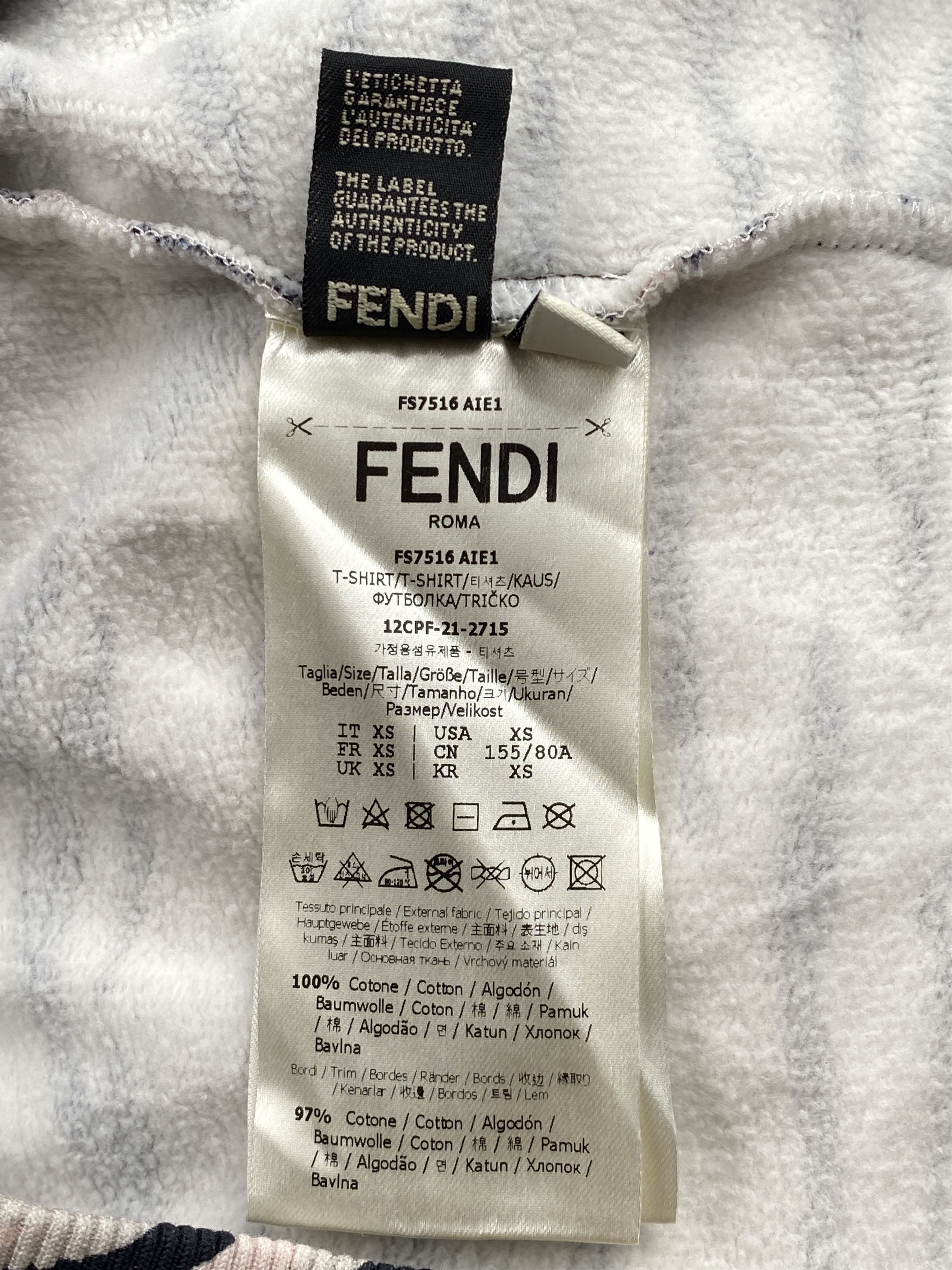Fendi Zebra Patterned Cropped Hoodie Size XS / US 0-2 / IT 36-38 - 18 Thumbnail