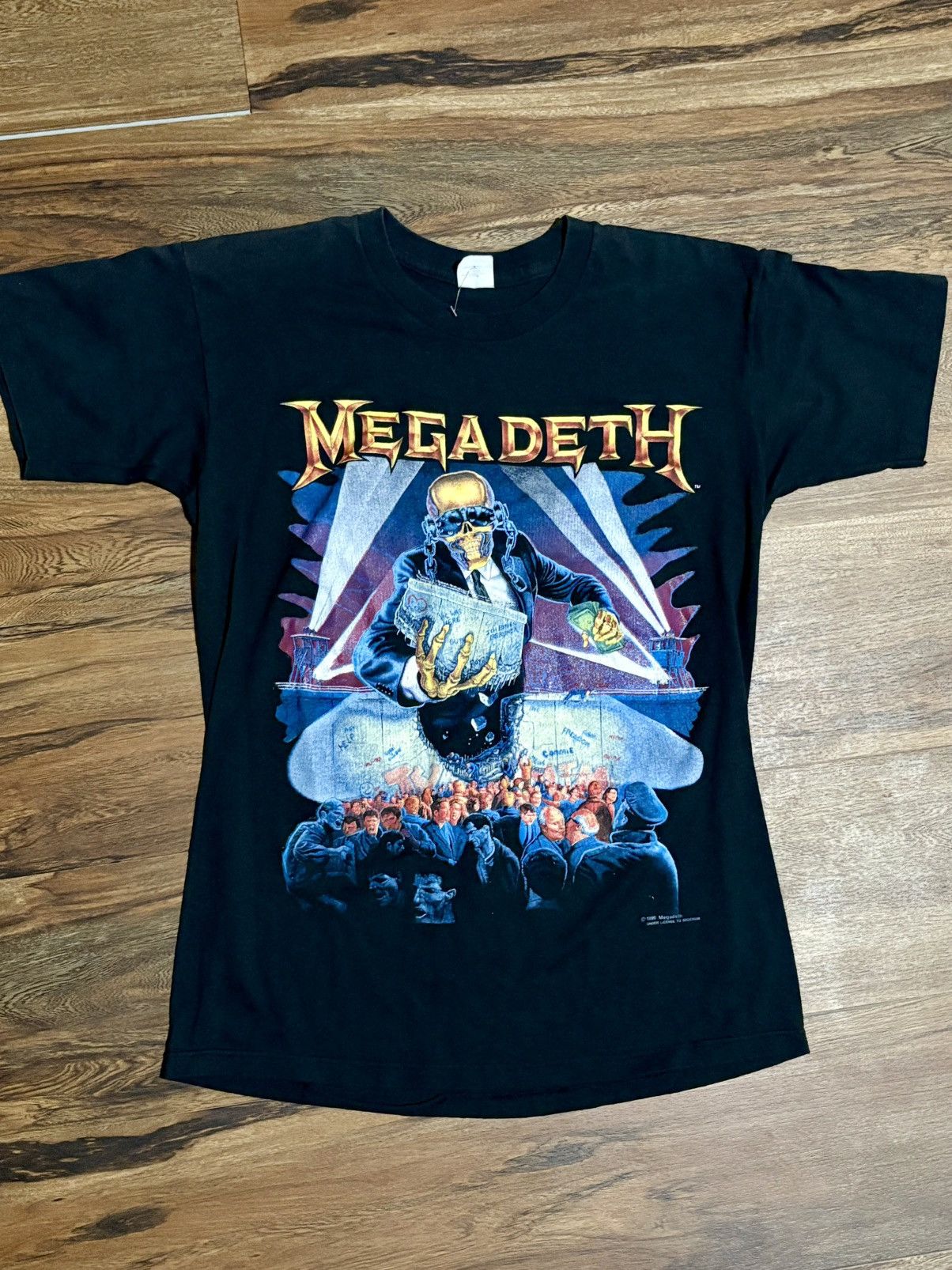 Megadeth Vintage 1990 Megadeath Rust in Peace Berlin Wall Black Tour Size US M / EU 48-50 / 2 - 1 Thumbnail