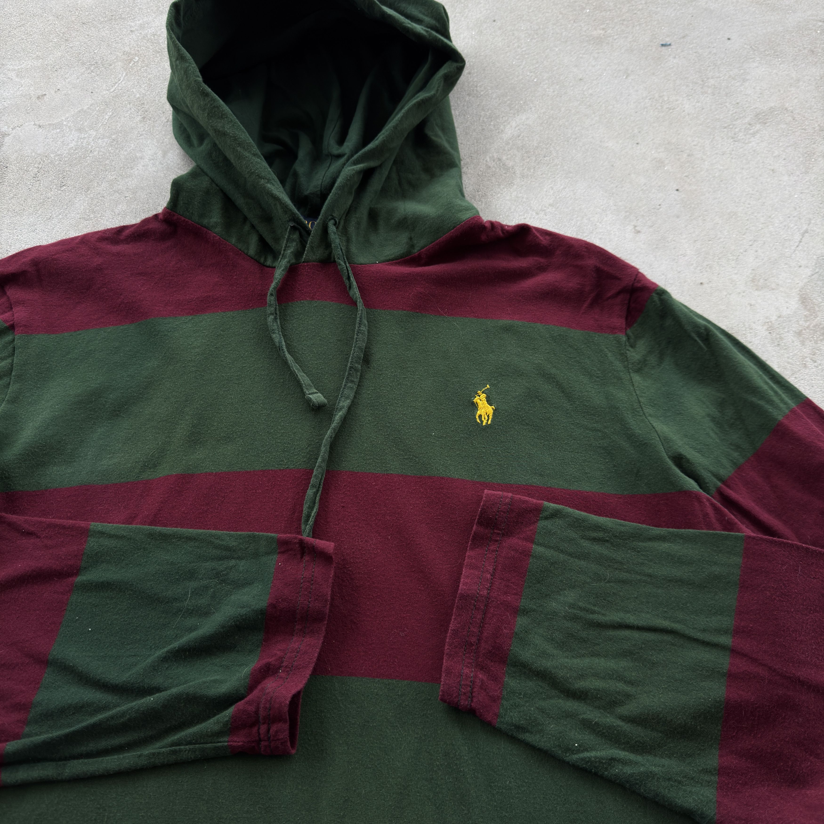 Polo Ralph Lauren Vintage 90s Polo Ralph Lauren Striped Hooded Sweatshirt Size US L / EU 52-54 / 3 - 4 Thumbnail