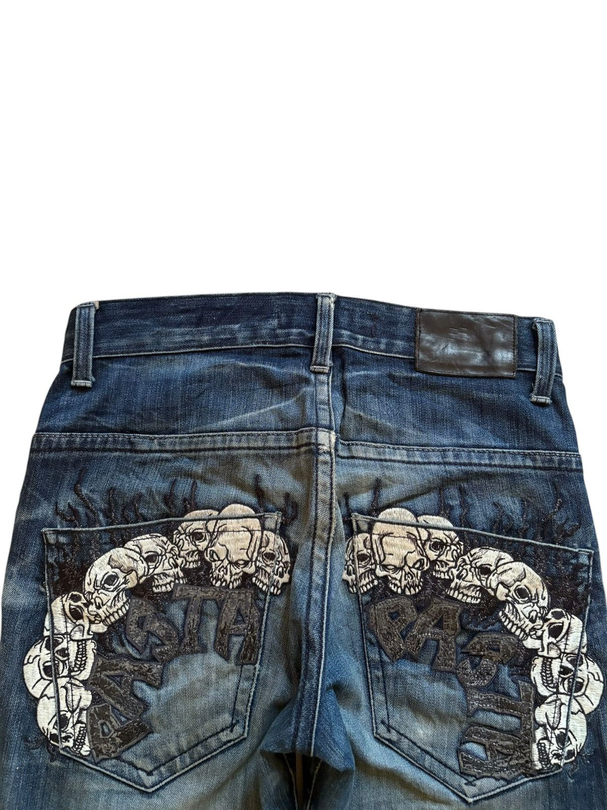 Japanese Brand × Seditionaries Vintage Japanese Brand Mud Wash Skull Embroidered Jeans Size US 31 - 8 Thumbnail